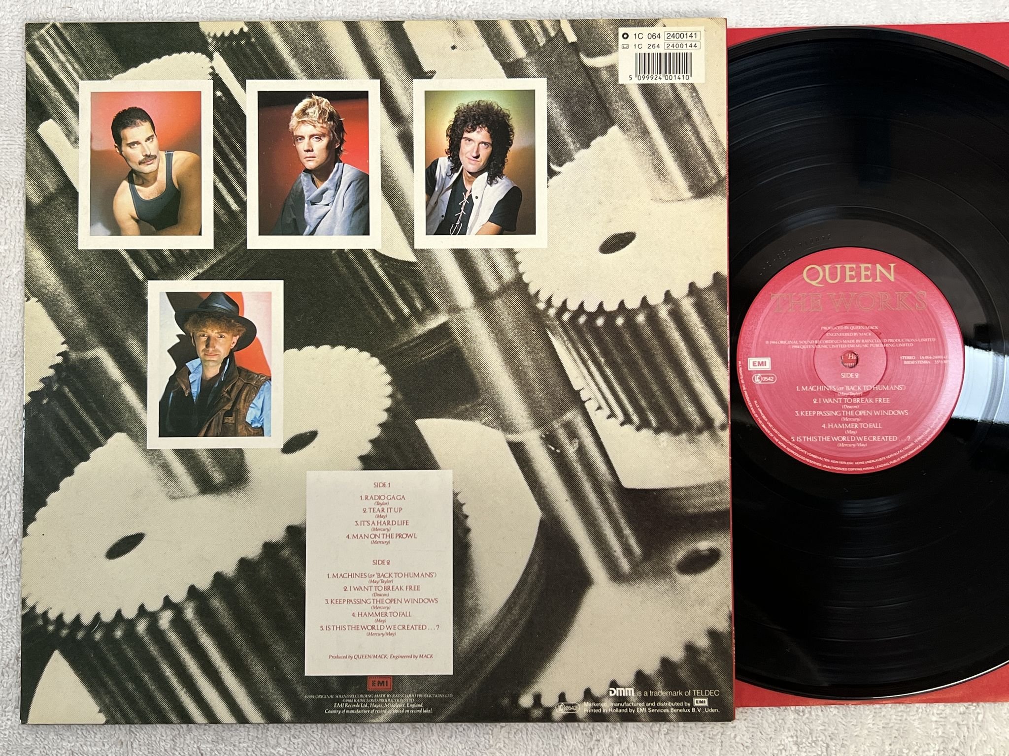 Omslagsbild för skivan QUEEN the works LP -84 Ger 1A 064-2400141
