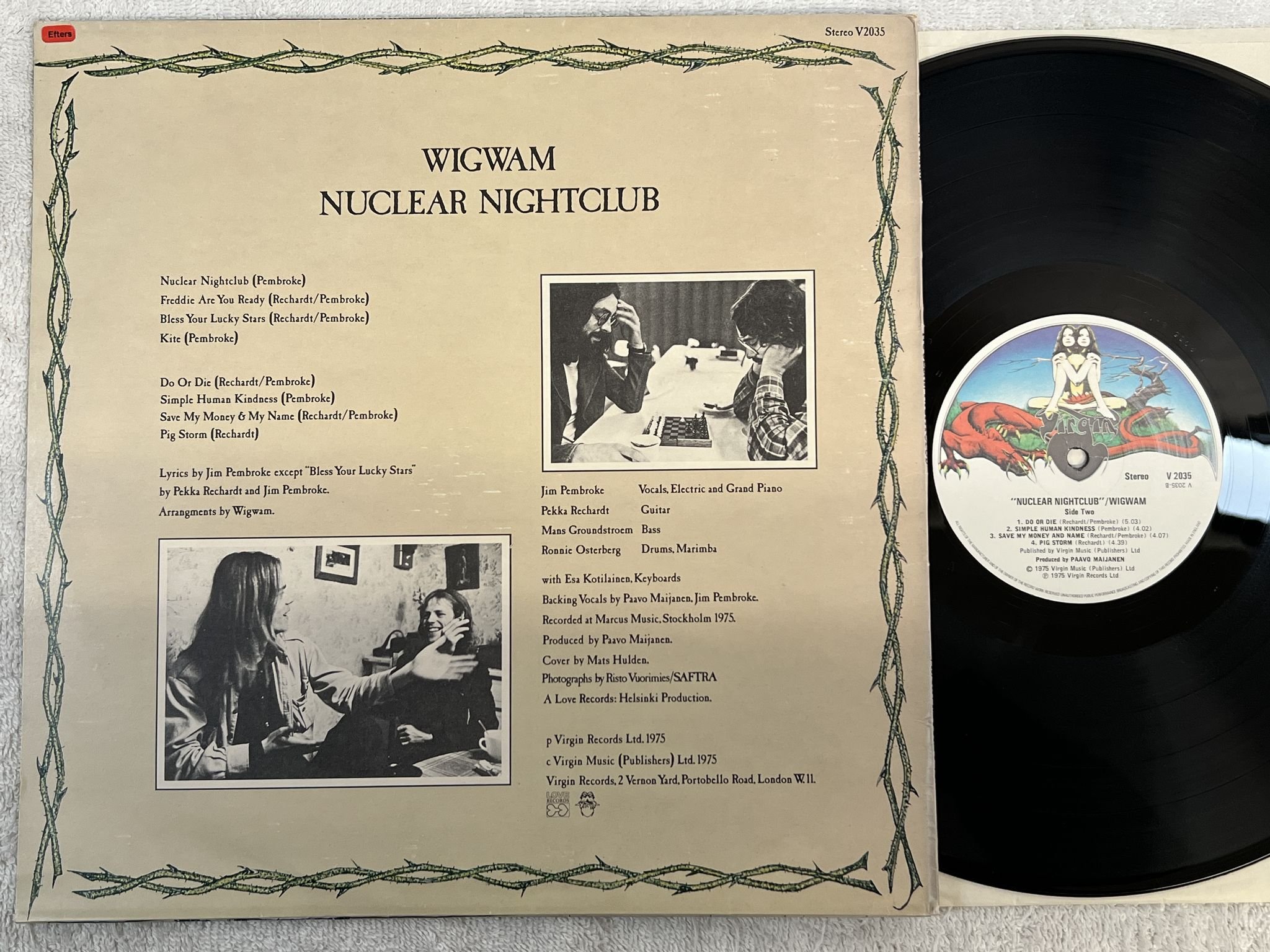 Omslagsbild för skivan WIGWAM nuclear nightclub LP -75 UK VIRGIN V 2035 *** PROG ROCK ***