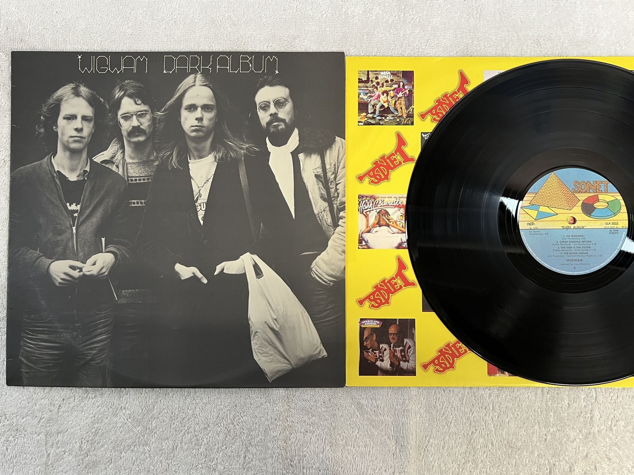 Omslagsbild för skivan WIGWAM Dark Album LP -78 Swe SONET SLP-3033 *** PROG ROCK ***