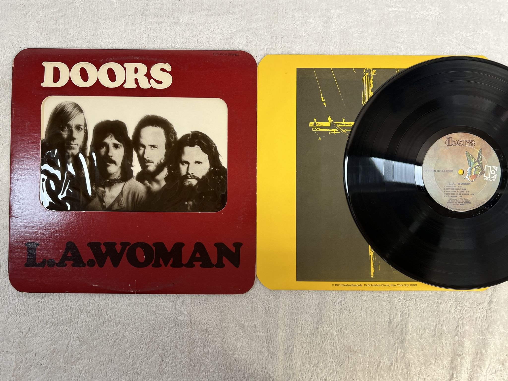 Omslagsbild för skivan THE DOORS L.A. Woman LP -71 US ELEKTRA EKS-75011 *** PITTMAN PRESS ***