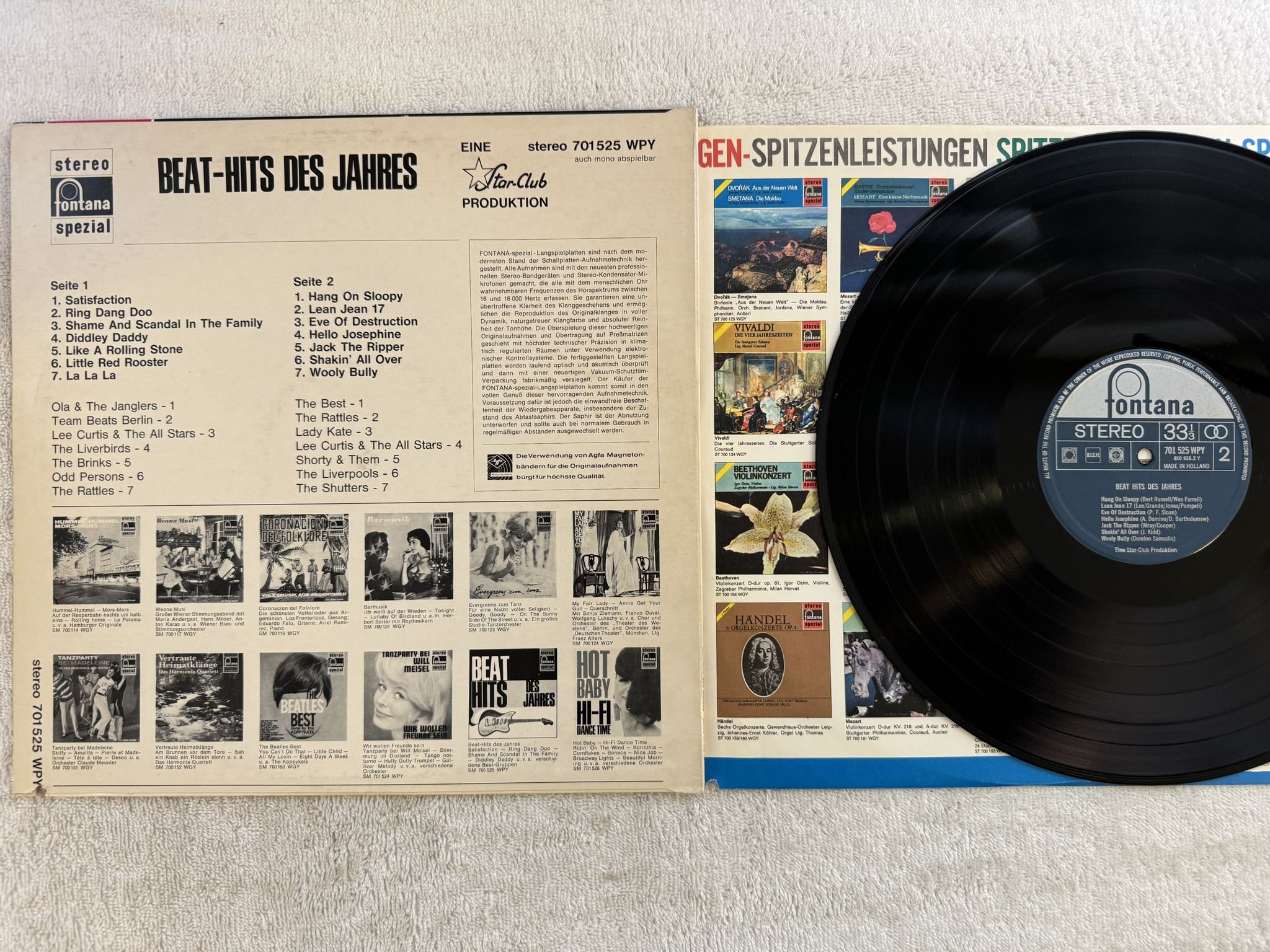 Omslagsbild för skivan V/A Beat Hits Des Jahres LP -66 Ger FONTANA 701 525 WPY