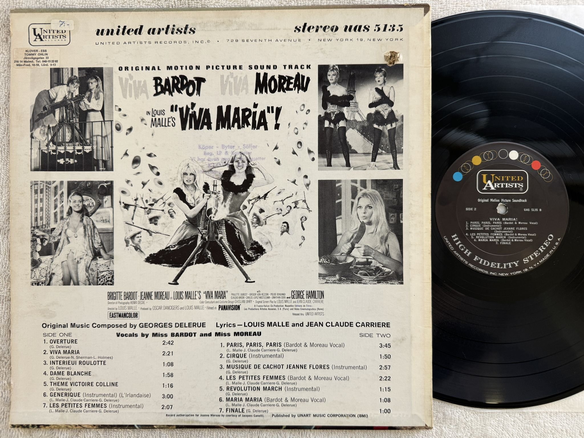 Omslagsbild för skivan BRIGITTE BARDOT viva Maria! LP -65 US UNITED ARTISTS UAS 5135