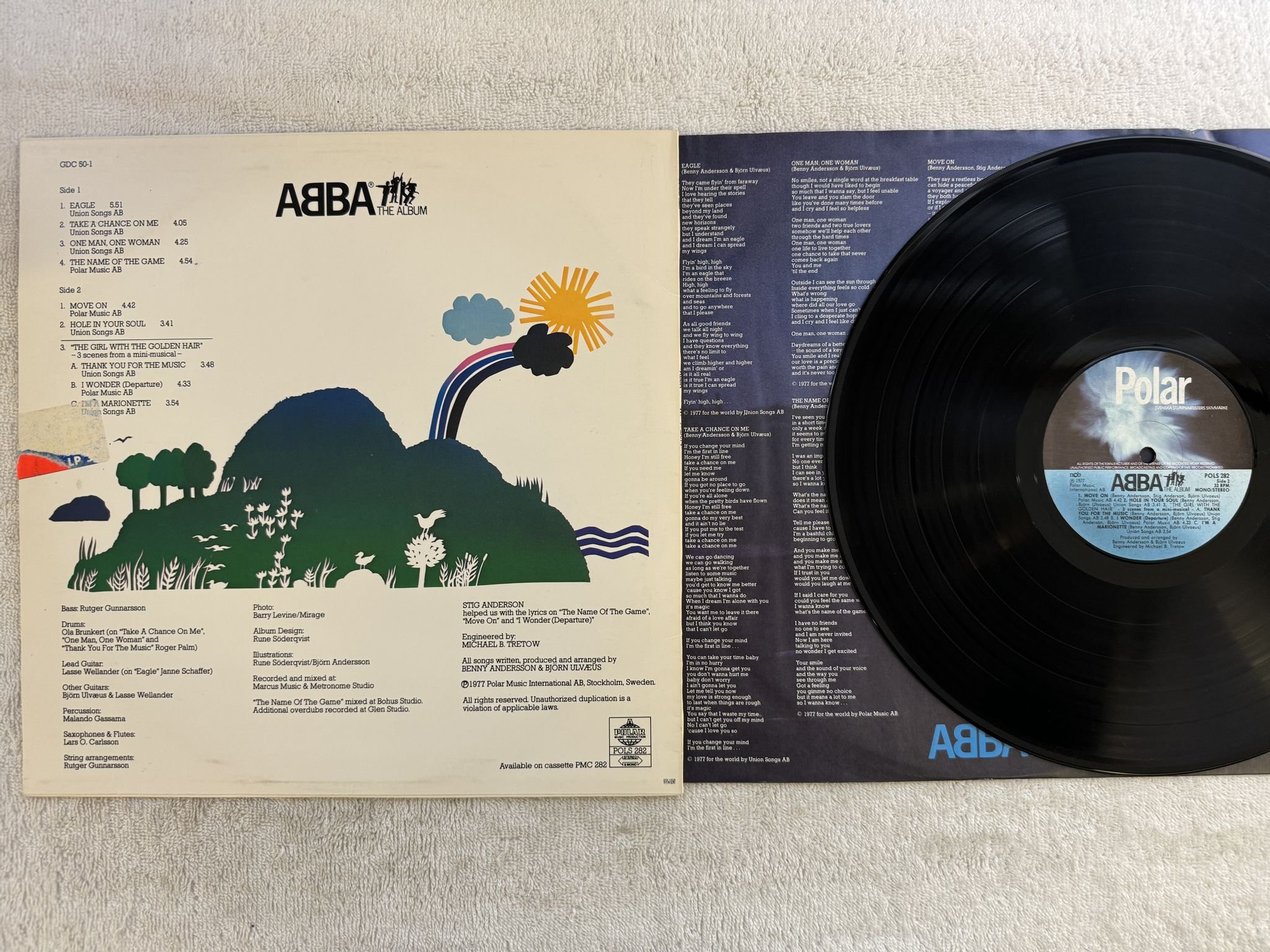 Omslagsbild för skivan ABBA the album LP -77 ncb POLAR POLS 282