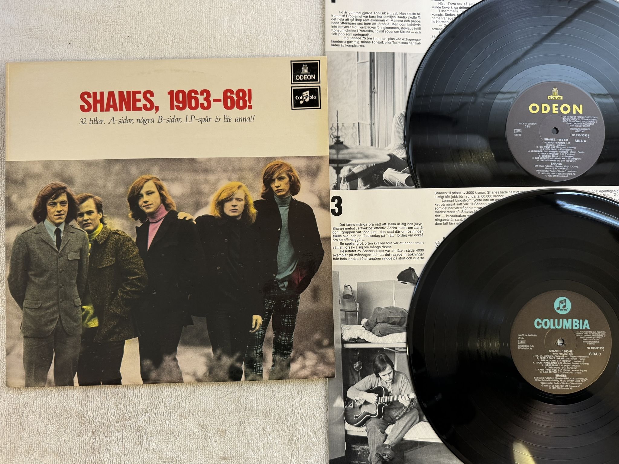 Omslagsbild för skivan SHANES Shanes, 1963-68! 2xLP -83 Swe ODEON/COLUMBIA 7C 138-35952/3