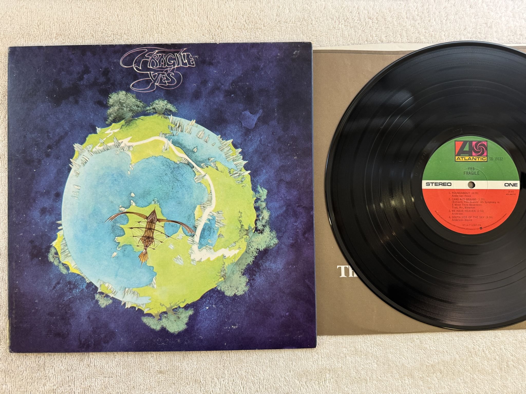 Omslagsbild för skivan YES fragile LP -72 US ATLANTIC SD 19132