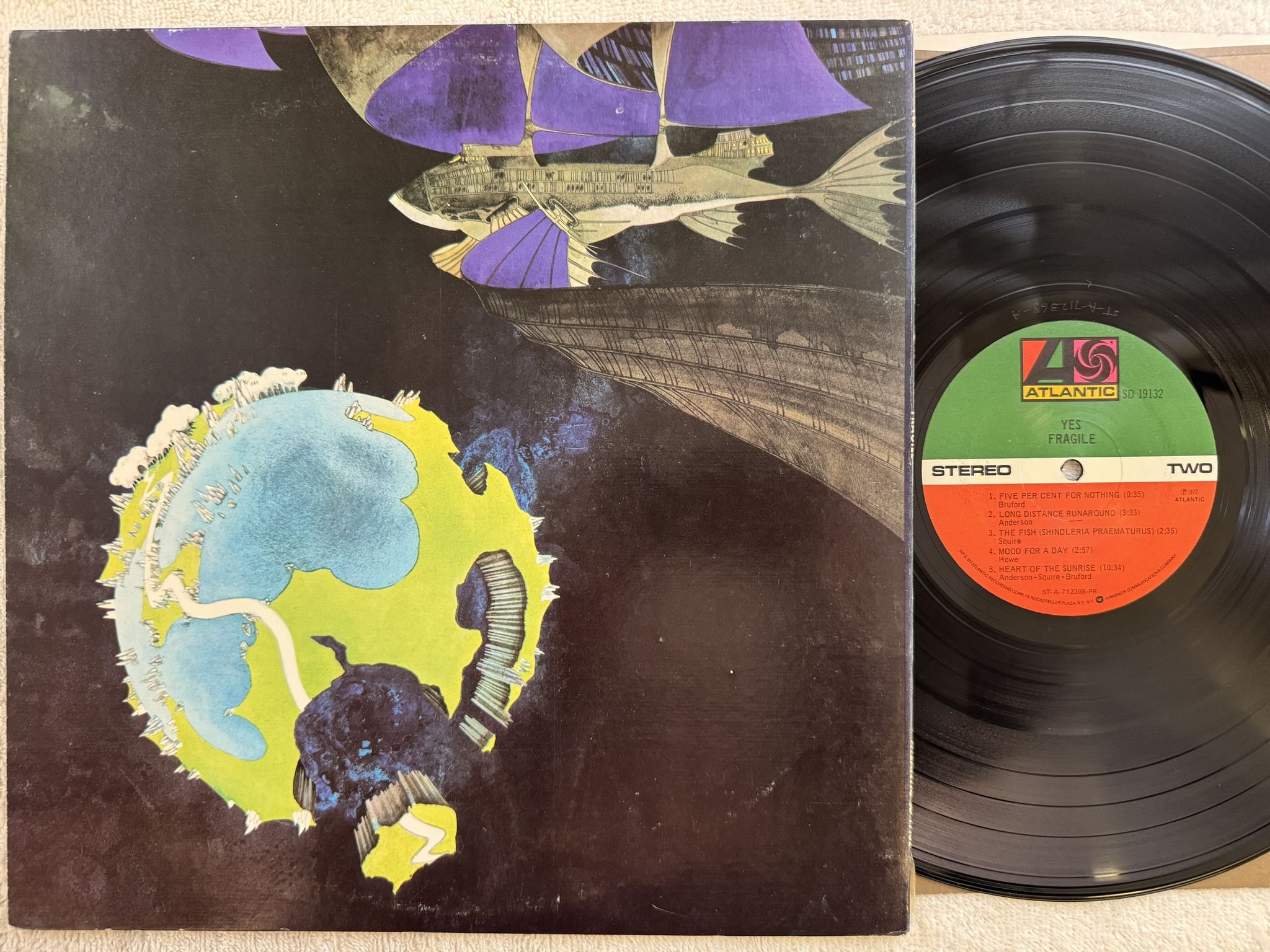 Omslagsbild för skivan YES fragile LP -72 US ATLANTIC SD 19132