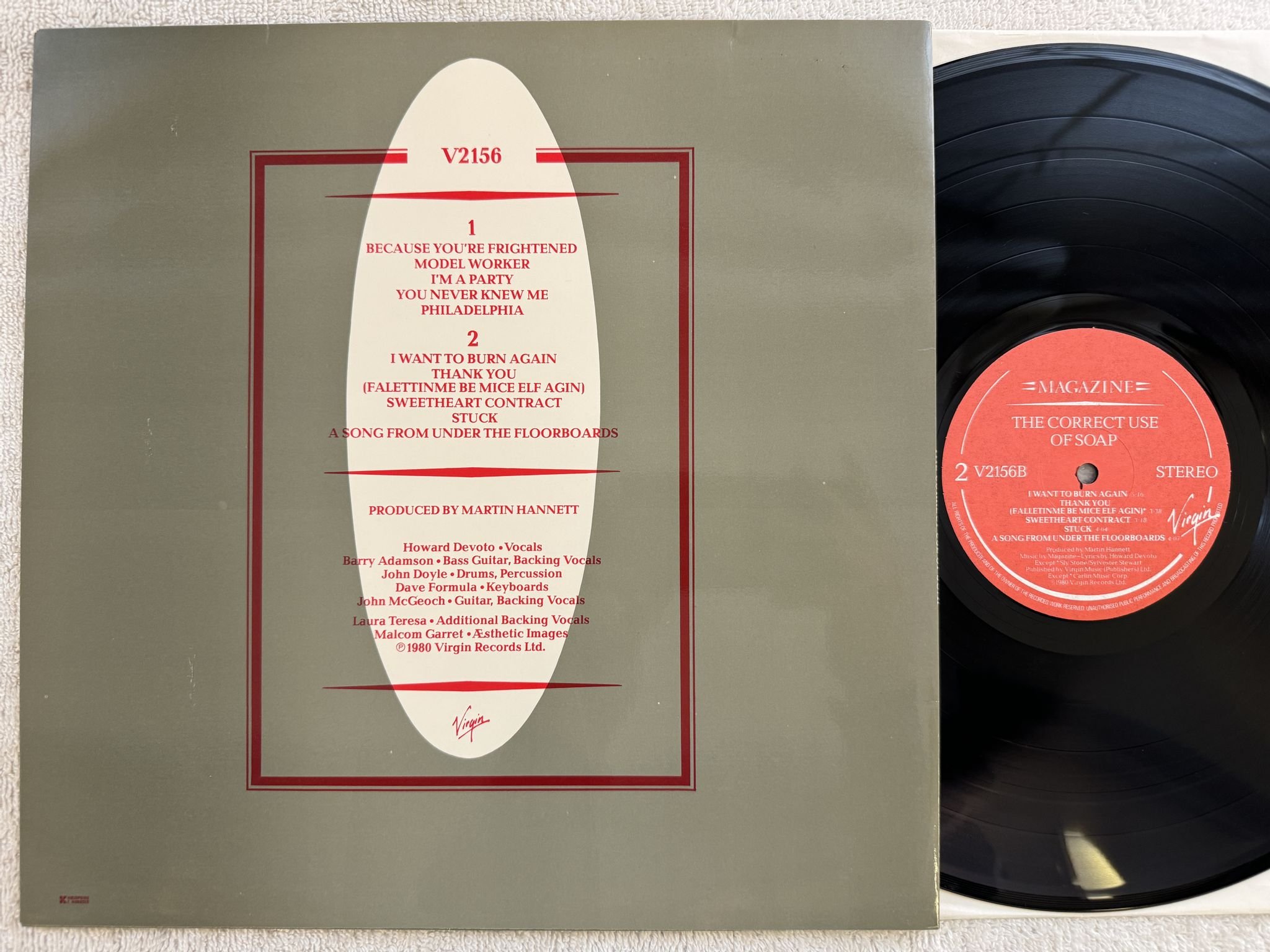 Omslagsbild för skivan MAGAZINE The Correct Use Of Soap LP Fin VIRGIN V2156 ** NEW WAVE **