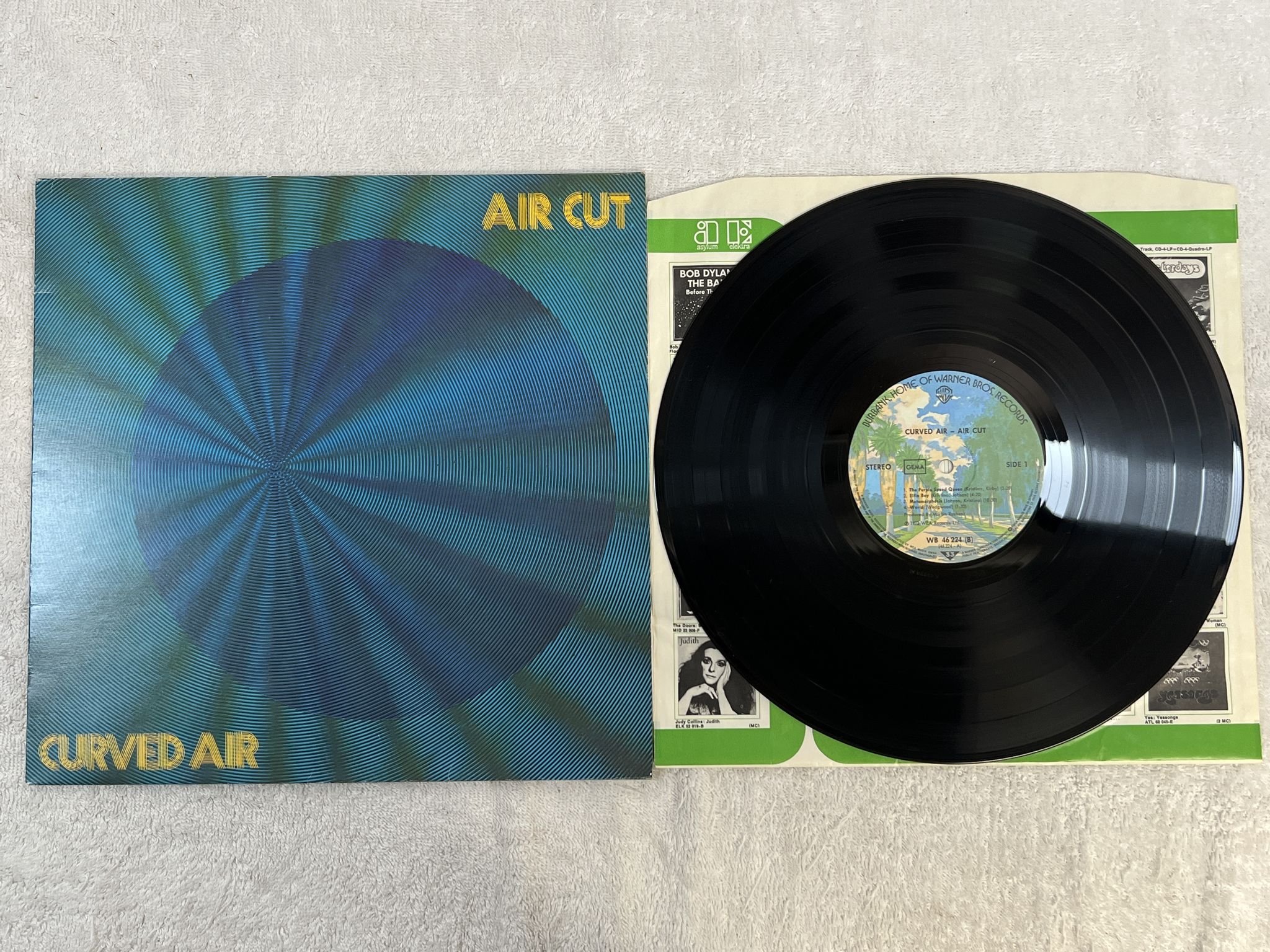 Omslagsbild för skivan CURVED AIR air cut LP -73 Ger WARNER WB 46224