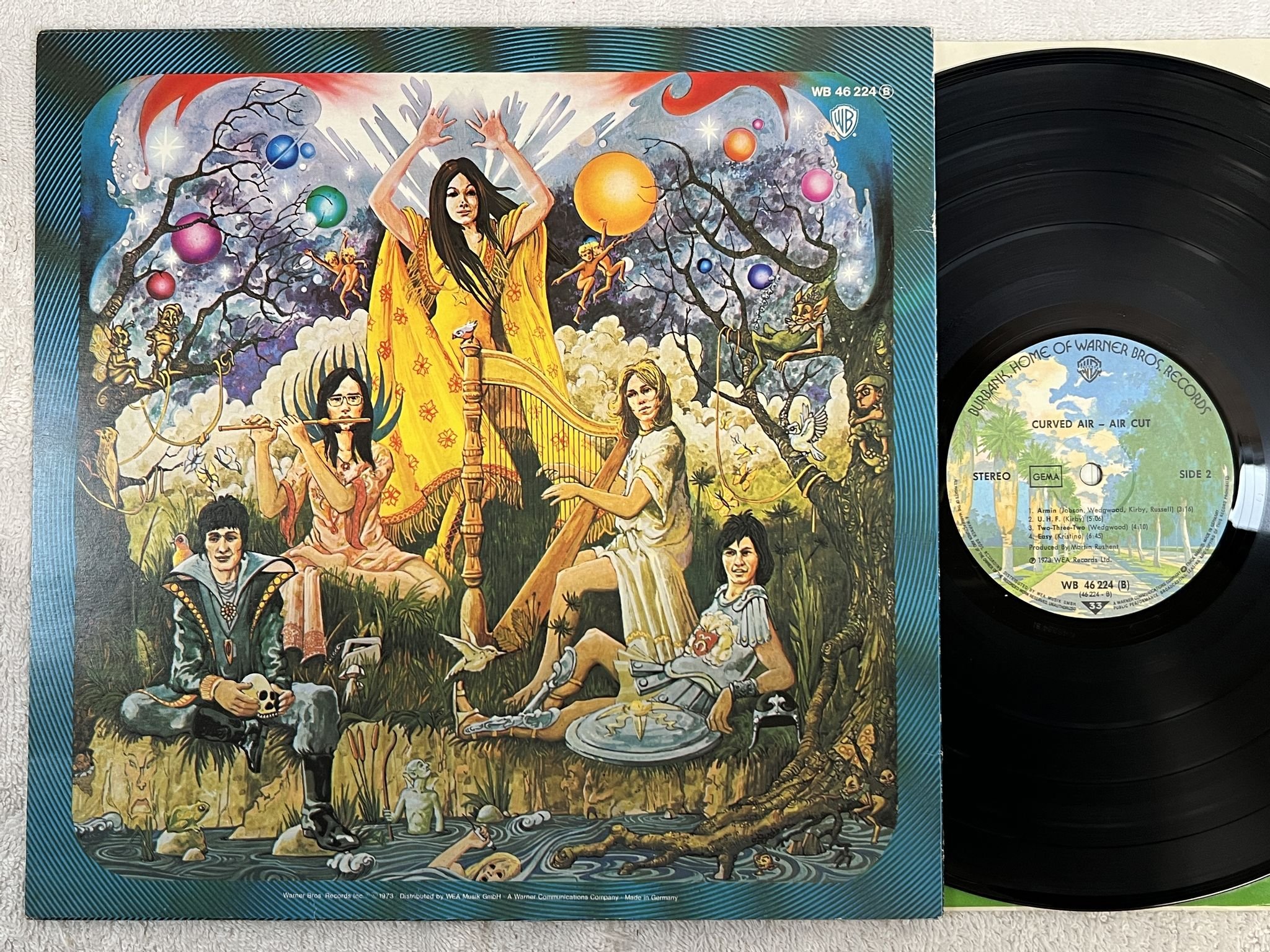 Omslagsbild för skivan CURVED AIR air cut LP -73 Ger WARNER WB 46224