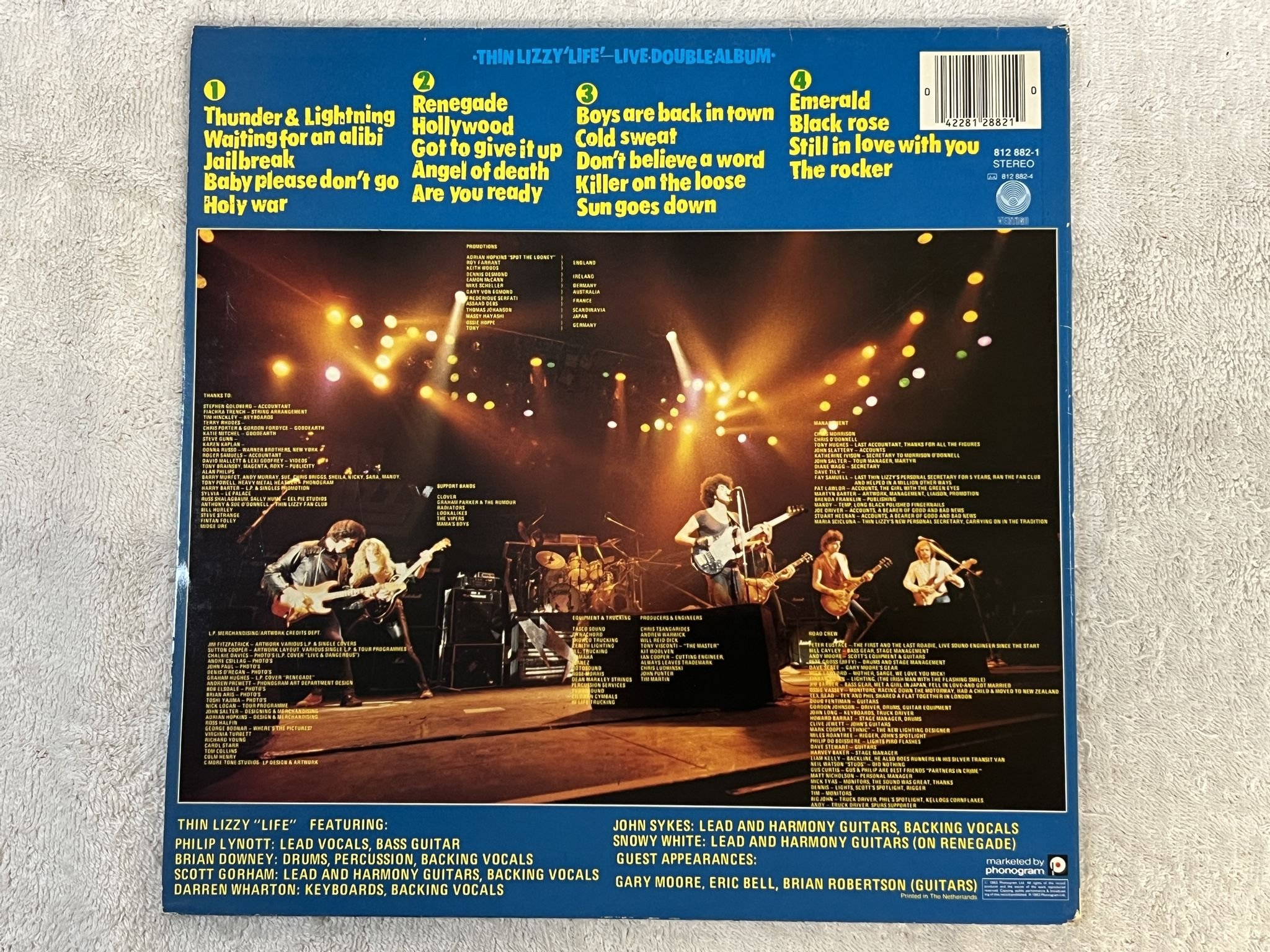 Omslagsbild för skivan THIN LIZZY live 2xLP -83 Hol VERTIGO 812884-1