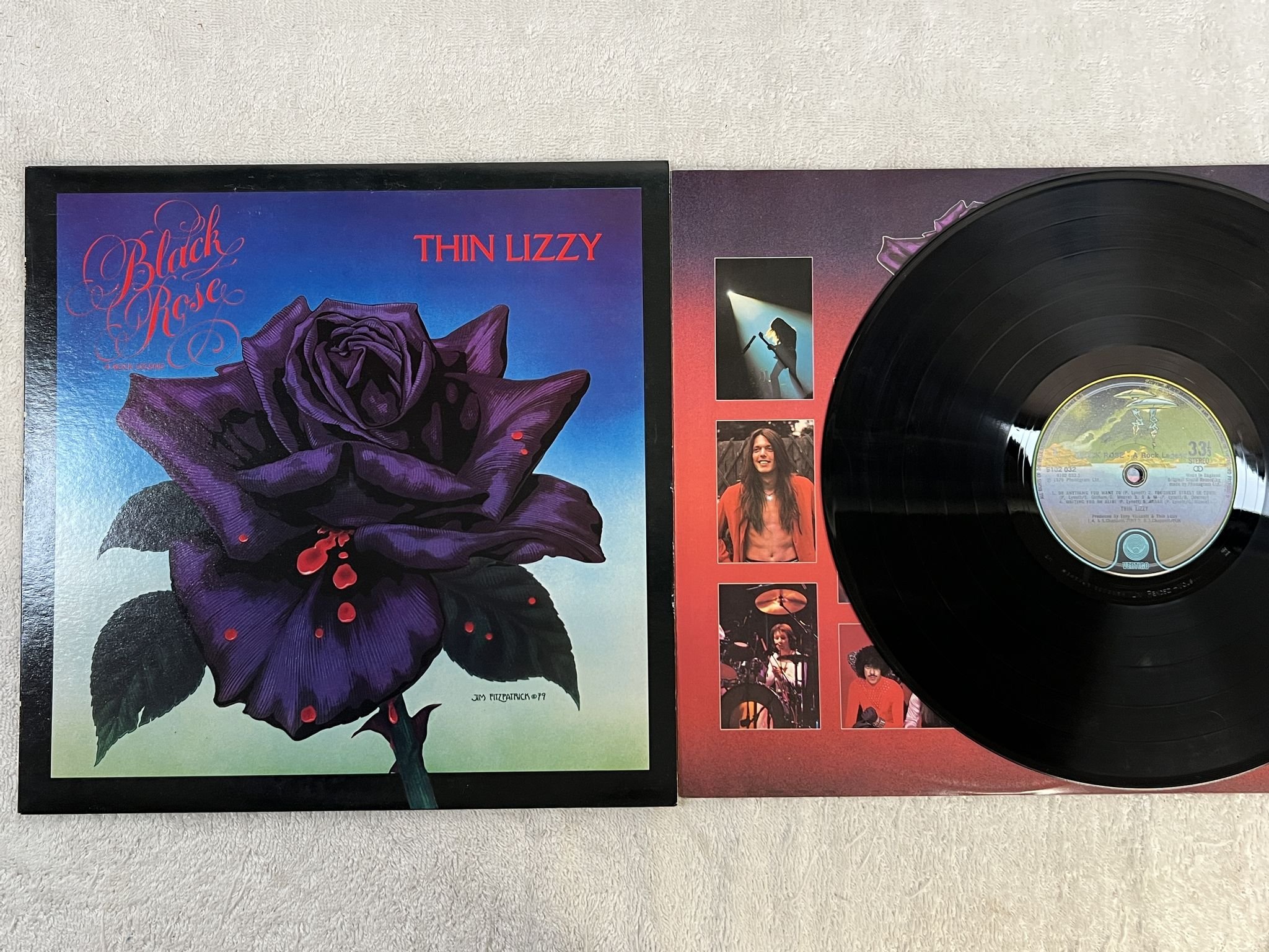 Omslagsbild för skivan THIN LIZZY black rose LP -79 UK VERTIGO 9102 032