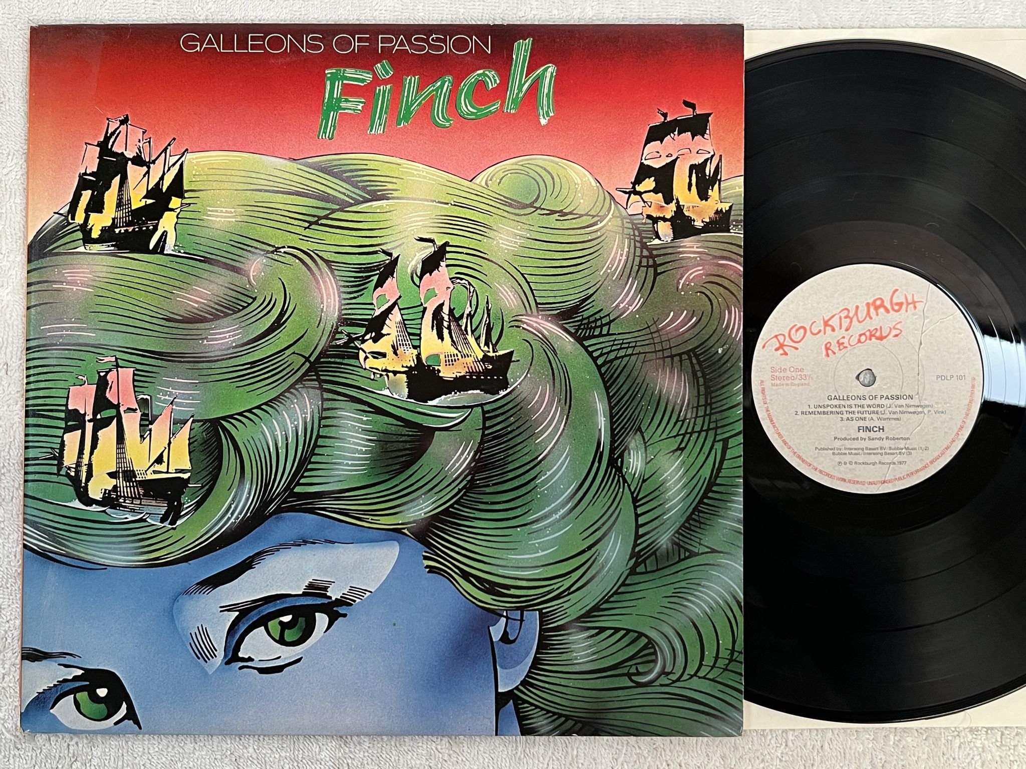Omslagsbild för skivan FINCH Galleons Of Passion LP -77 UK rockburgh PDLP 101 *** PROG ROCK ***