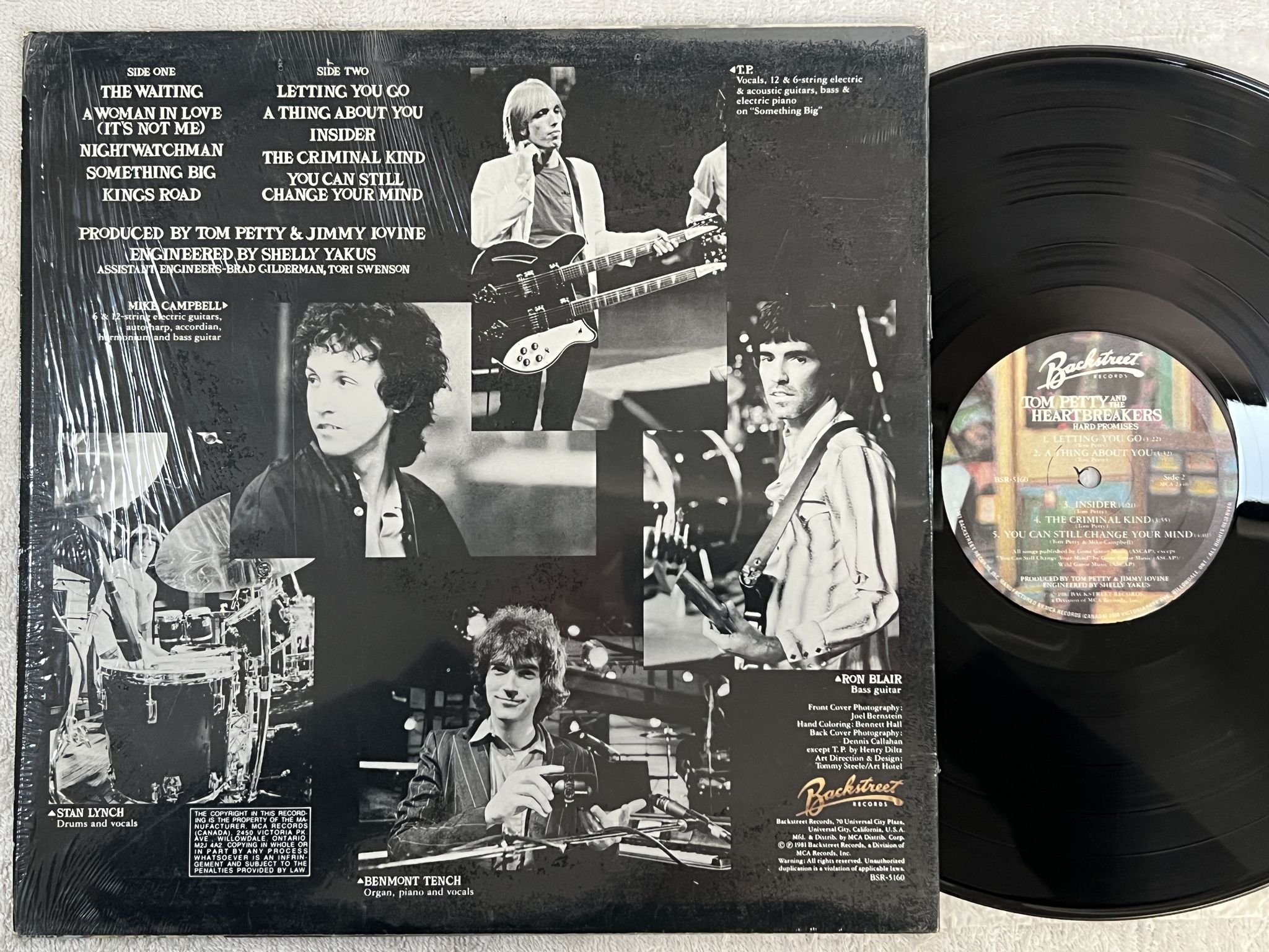 Omslagsbild för skivan TOM PETTY & THE HEARTBREAKERS hard promises LP -81 Can BACKSTREET BSR 5160