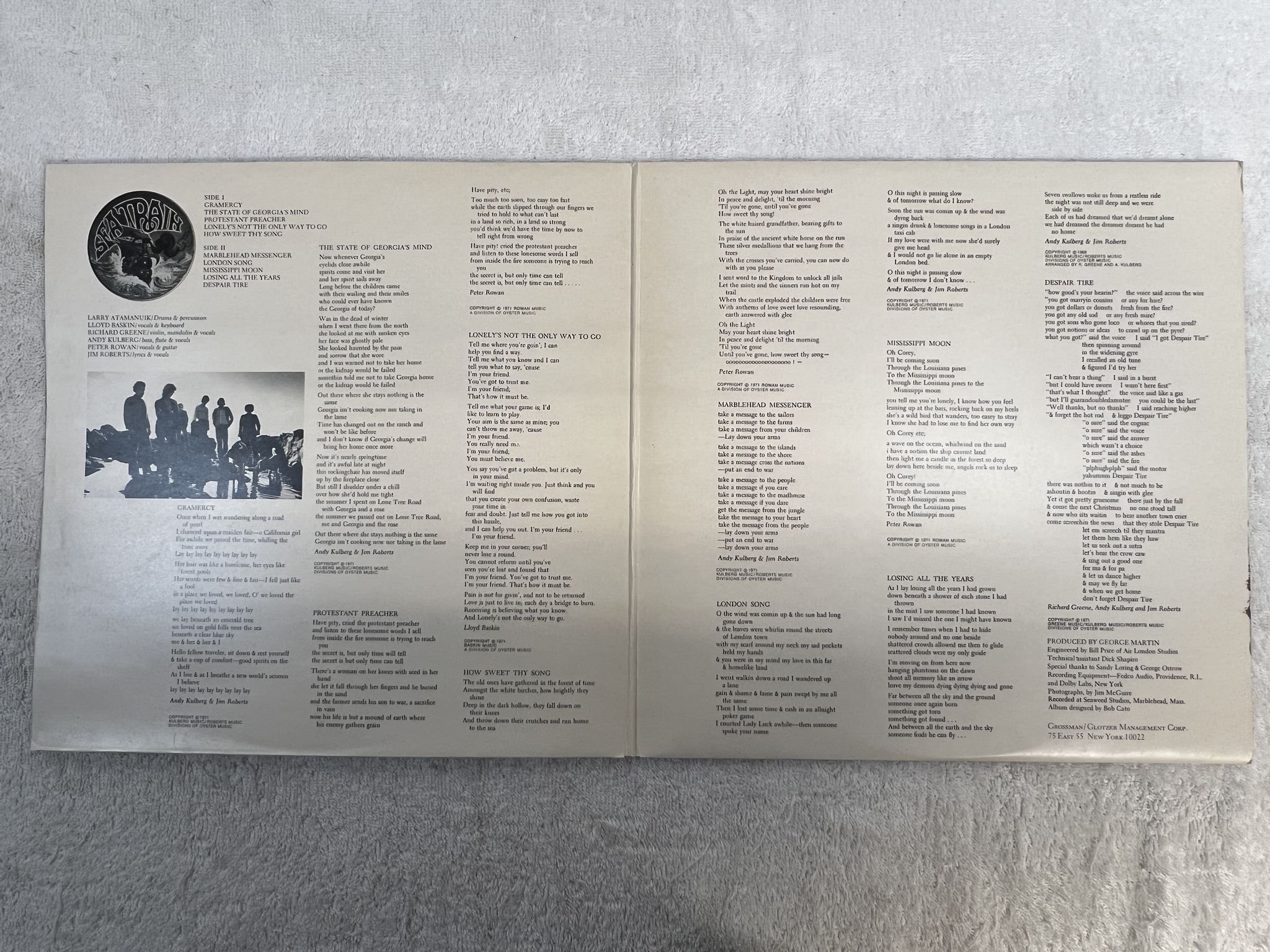 Omslagsbild för skivan SEATRAIN The Marblehead Messenger LP -71 UK CAPITOL EA-ST 829