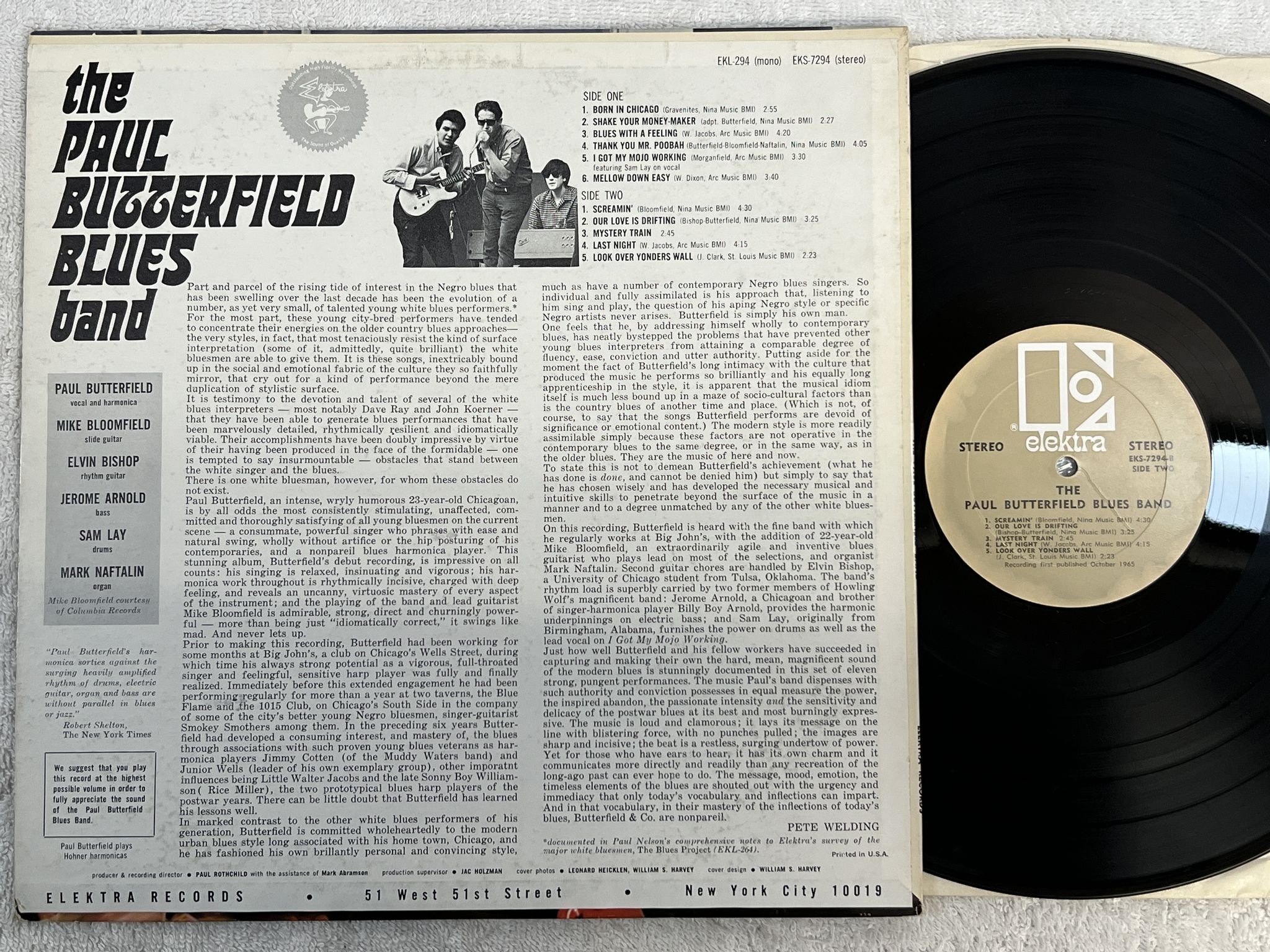 Omslagsbild för skivan PAUL BUTTERFIELD BLUES BAND s/t LP US ELEKTRA EKS 7294