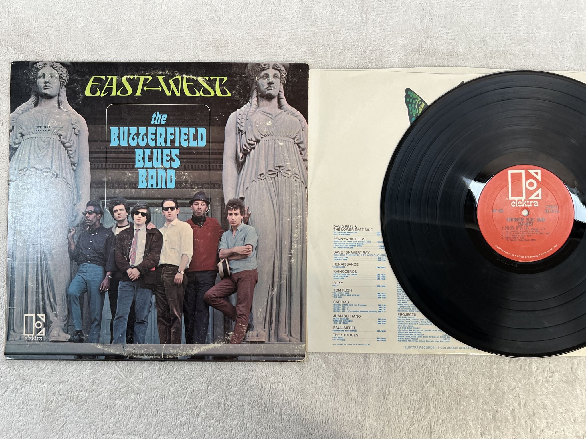 Omslagsbild för skivan BUTTERFIELD BLUES BAND east-west LP US ELEKTRA EKS 7315