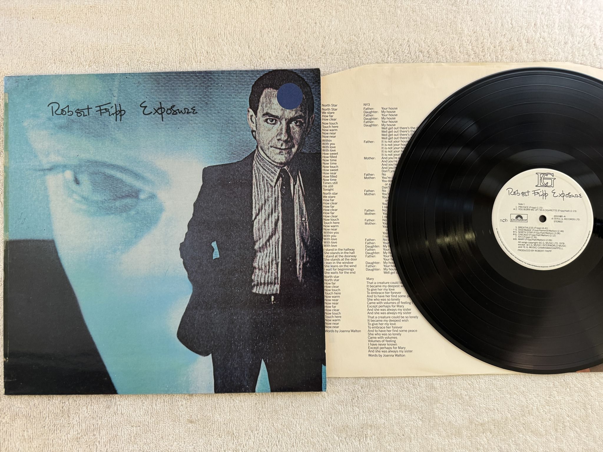 Omslagsbild för skivan ROBERT FRIPP exposure LP -79 ncb EG 2310661