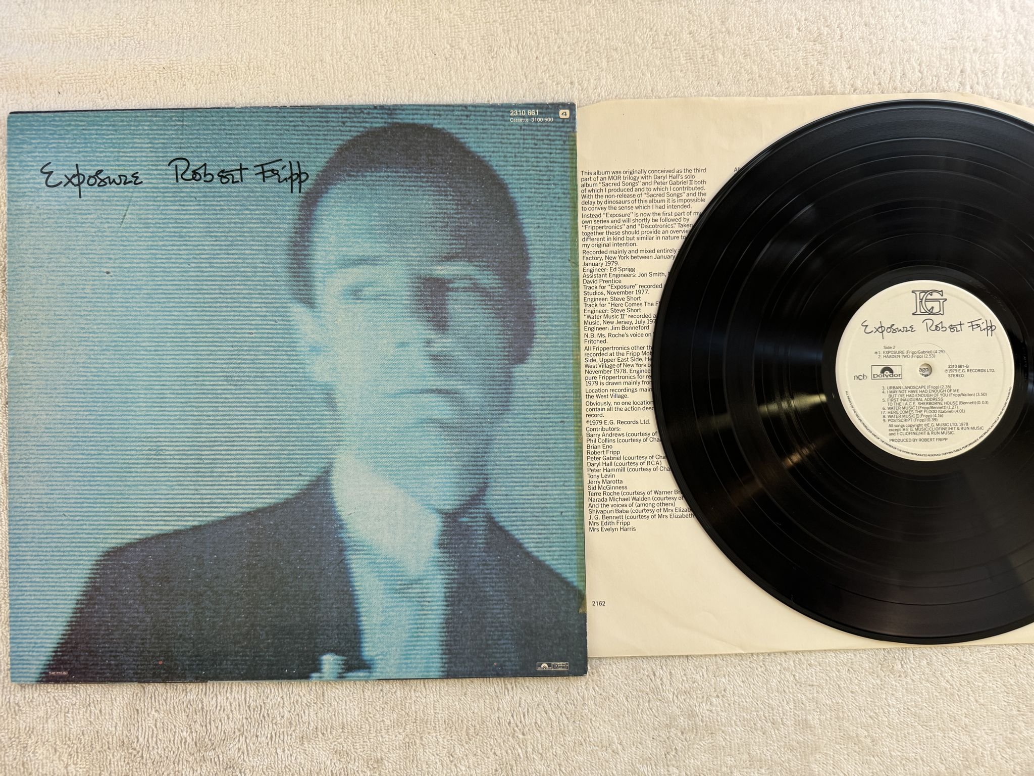 Omslagsbild för skivan ROBERT FRIPP exposure LP -79 ncb EG 2310661