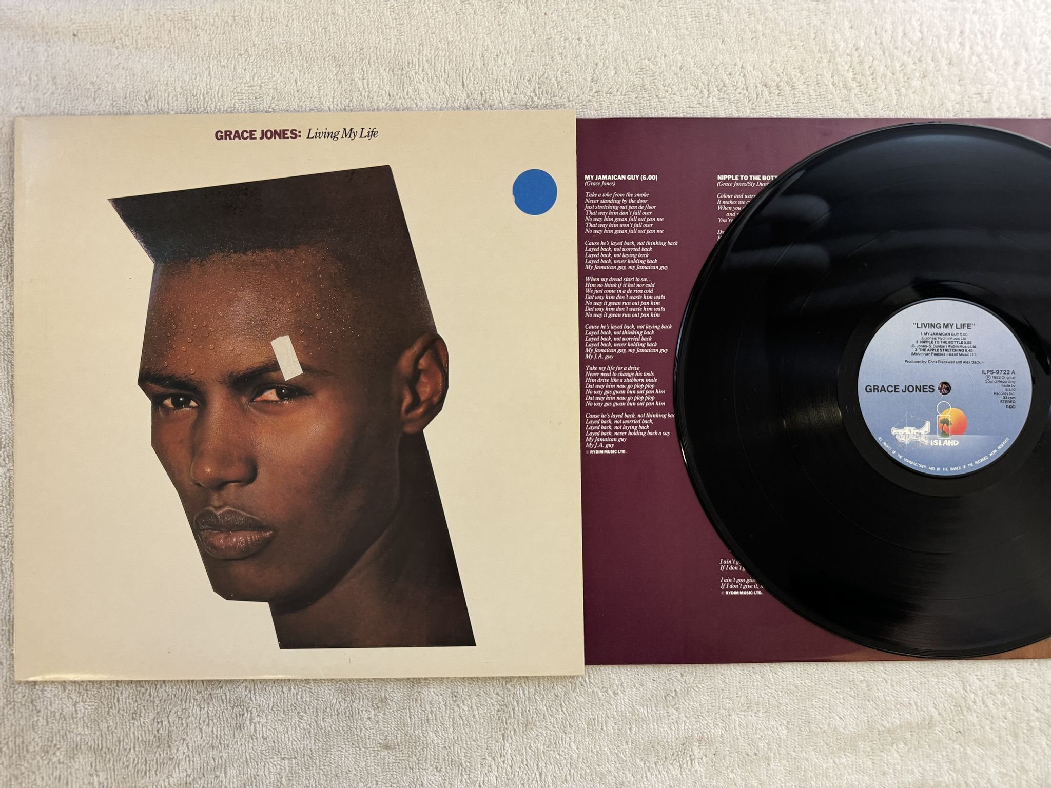 Omslagsbild för skivan GRACE JONES living my life LP -82 ncb ISLAND ILPS 9722