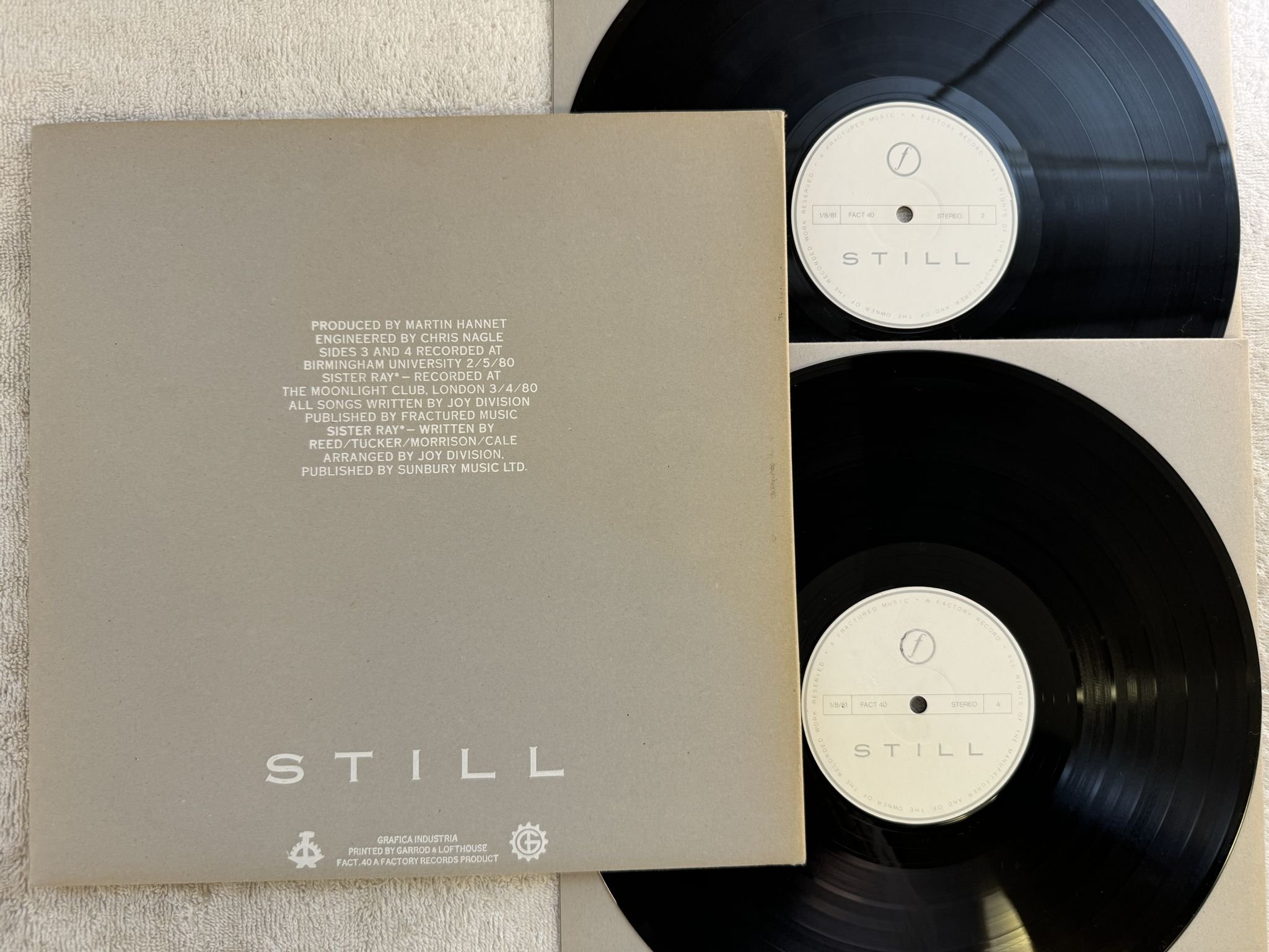 Omslagsbild för skivan JOY DIVISION Still 2xLP -81 UK FACTORY FACT 40