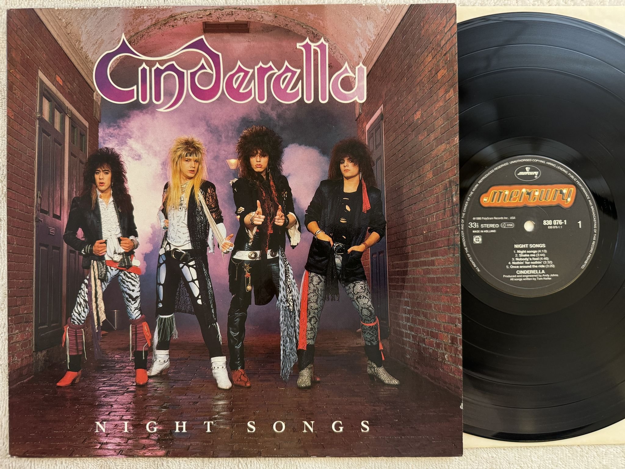 Omslagsbild för skivan CINDERELLA night songs LP -86 MERCURY 830076-1