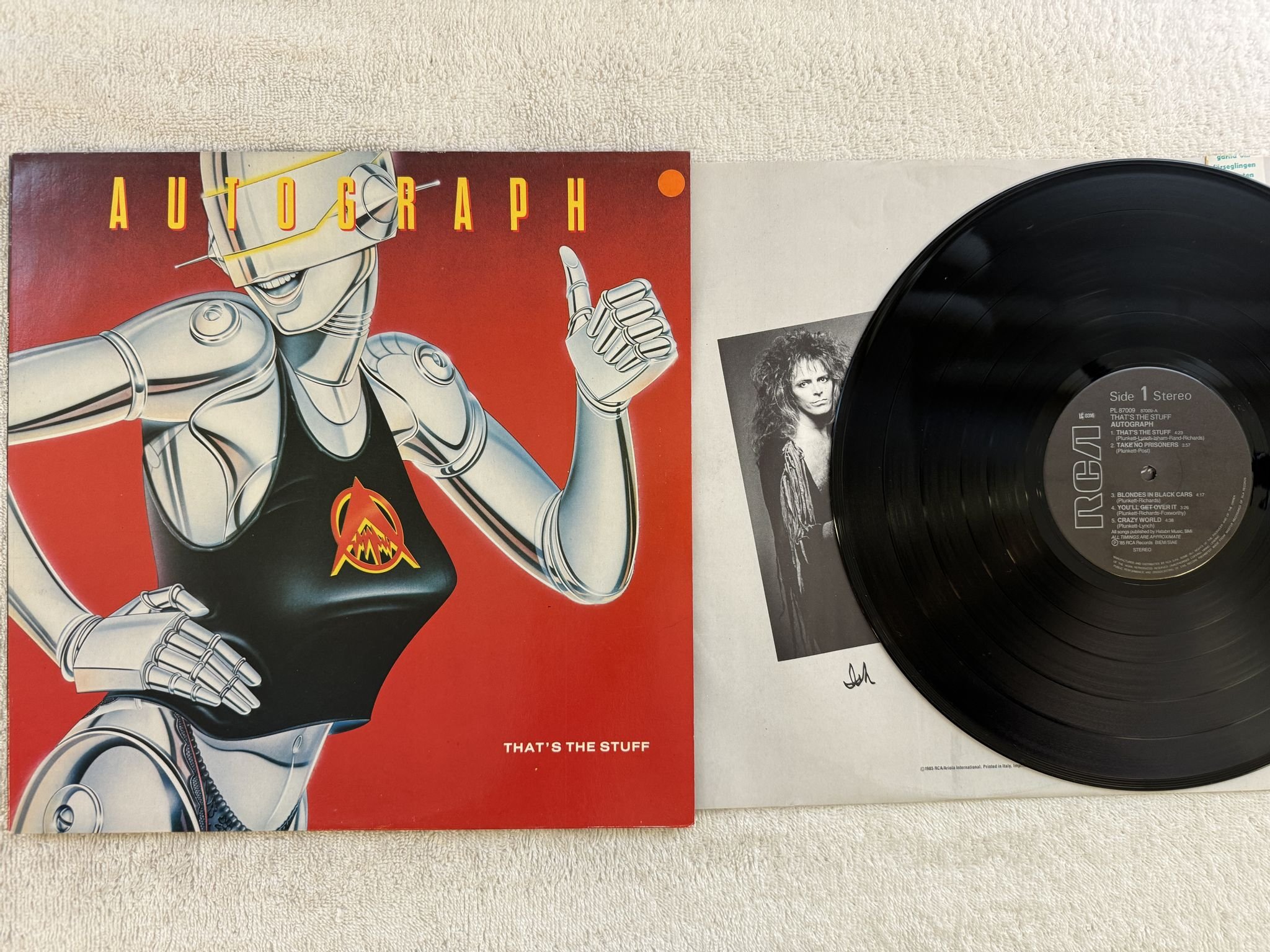 Omslagsbild för skivan AUTOGRAPH that's the stuff LP -85 Ger RCA PL 87009