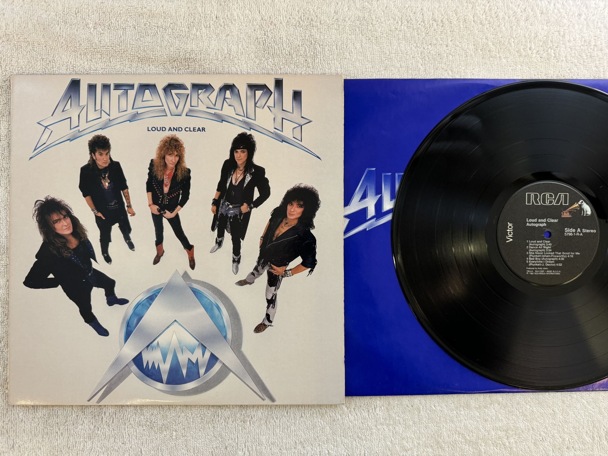 Omslagsbild för skivan AUTOGRAPH loud and clear LP -87 US RCA 5796-1-R
