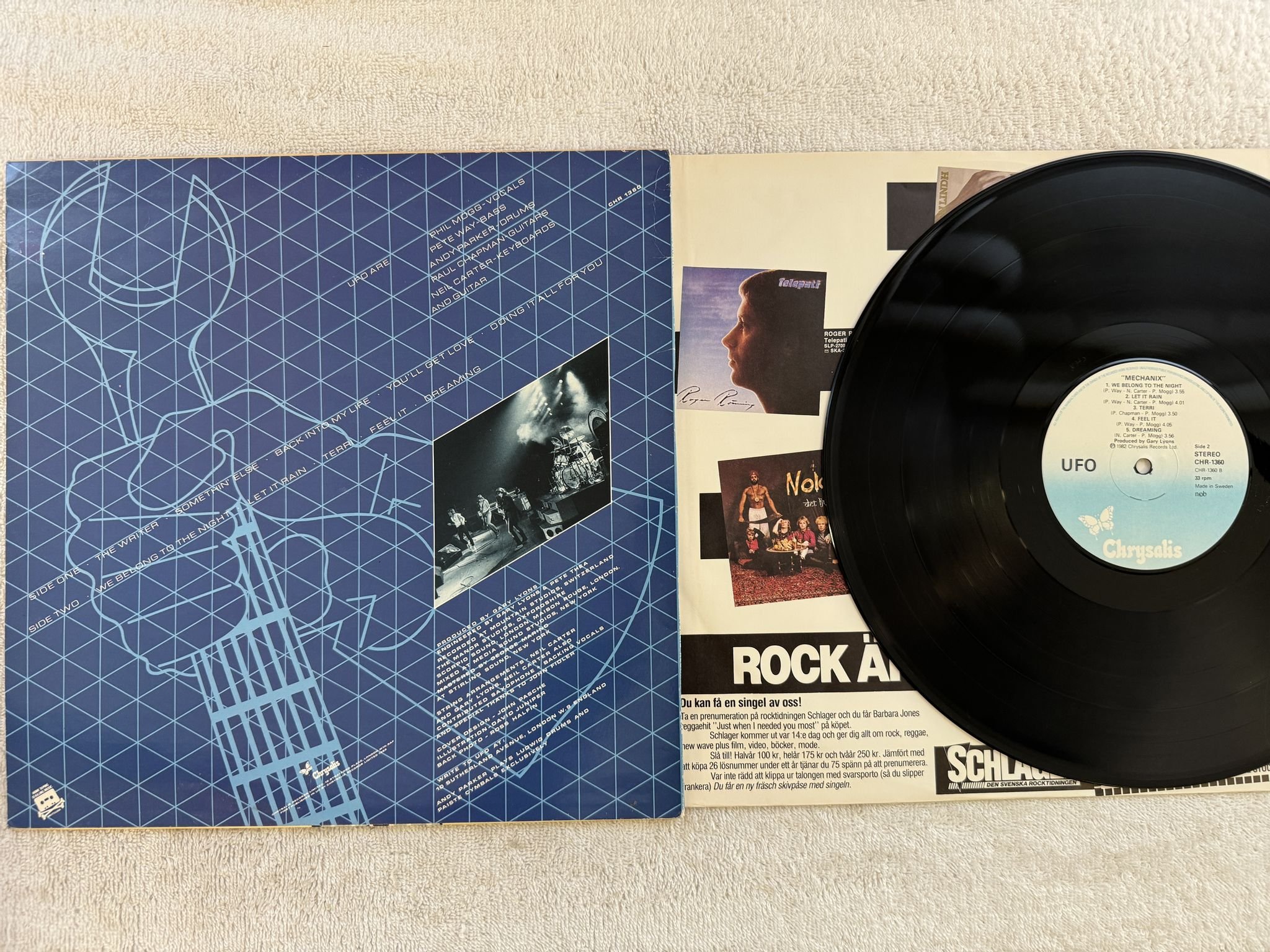 Omslagsbild för skivan UFO mechanix LP -82 ncb CHRYSALIS CHR 1360