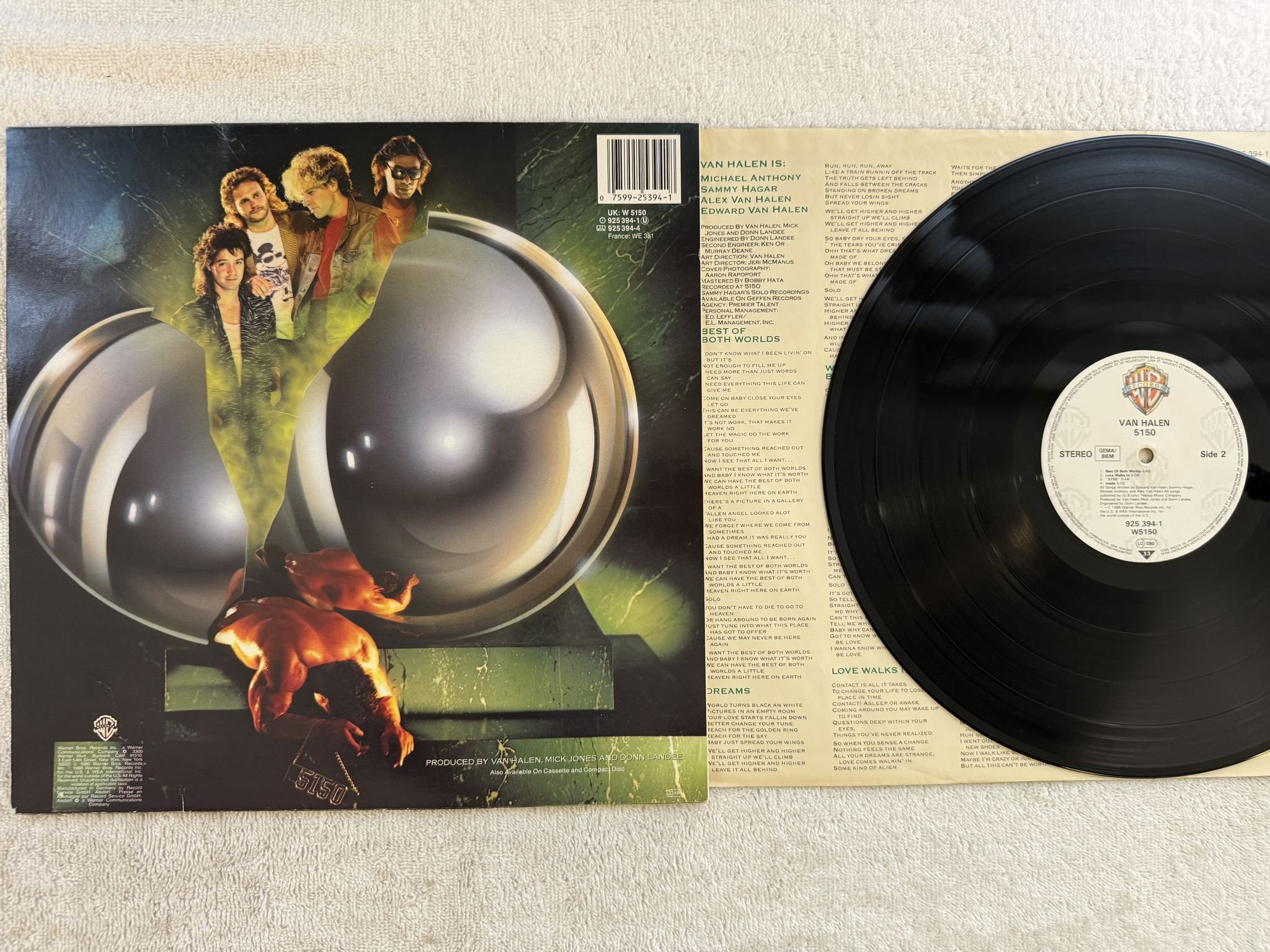 Omslagsbild för skivan VAN HALEN 5150 LP -86 Ger WARNER BROS 925394-1