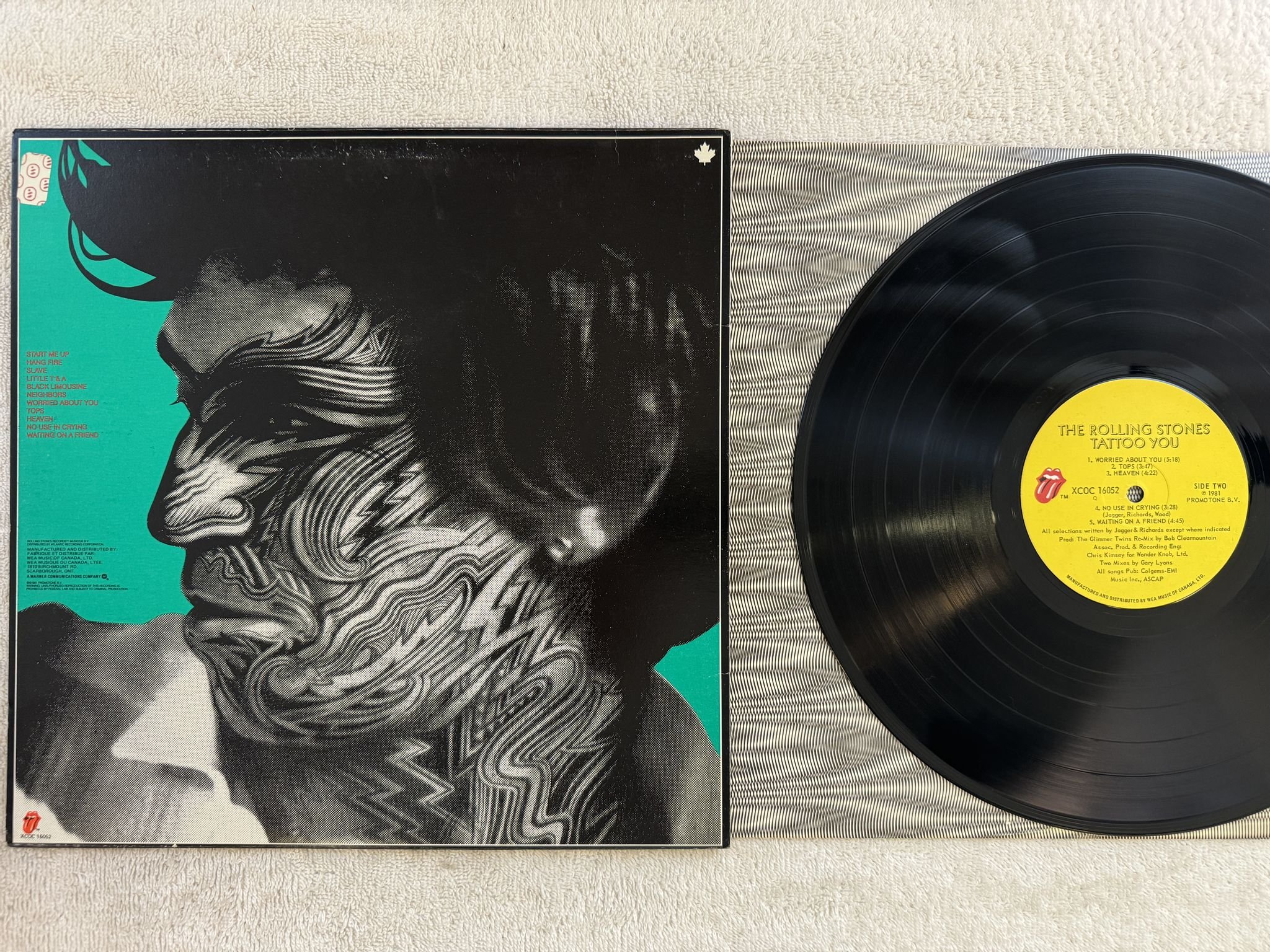 Omslagsbild för skivan ROLLING STONES tattoo you LP -81 Can XCOC 16052