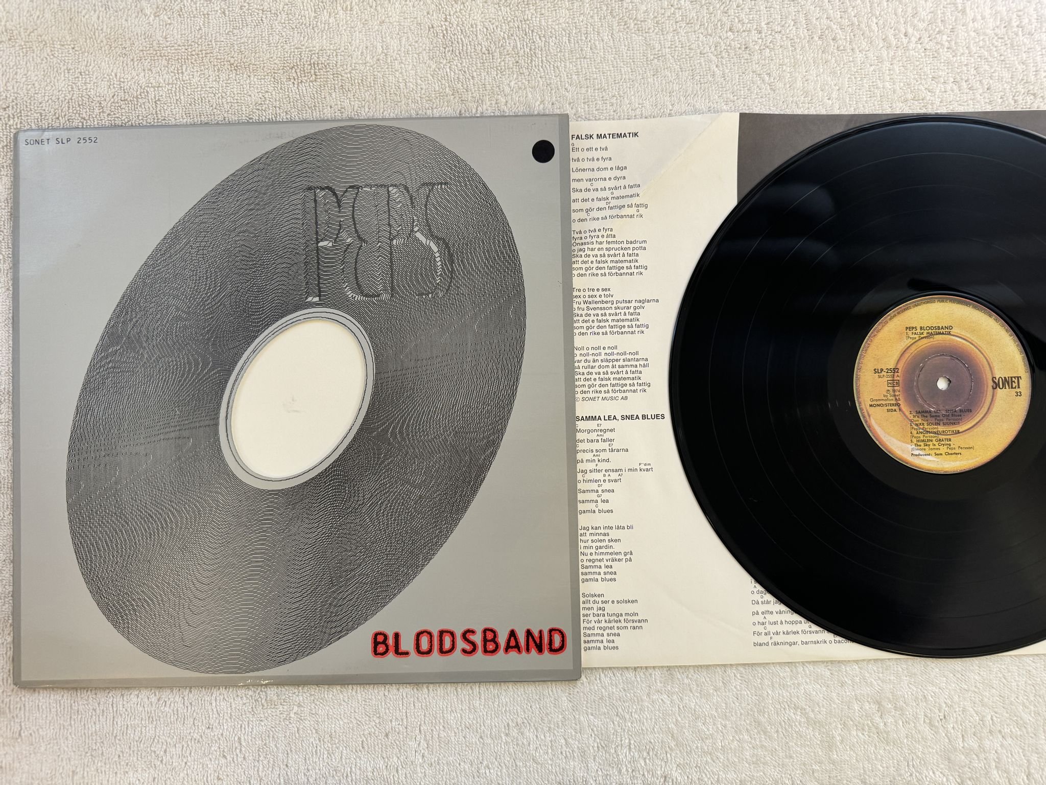 Omslagsbild för skivan PEPS BLODSBAND LP -74 Swe SONET SLP 2552