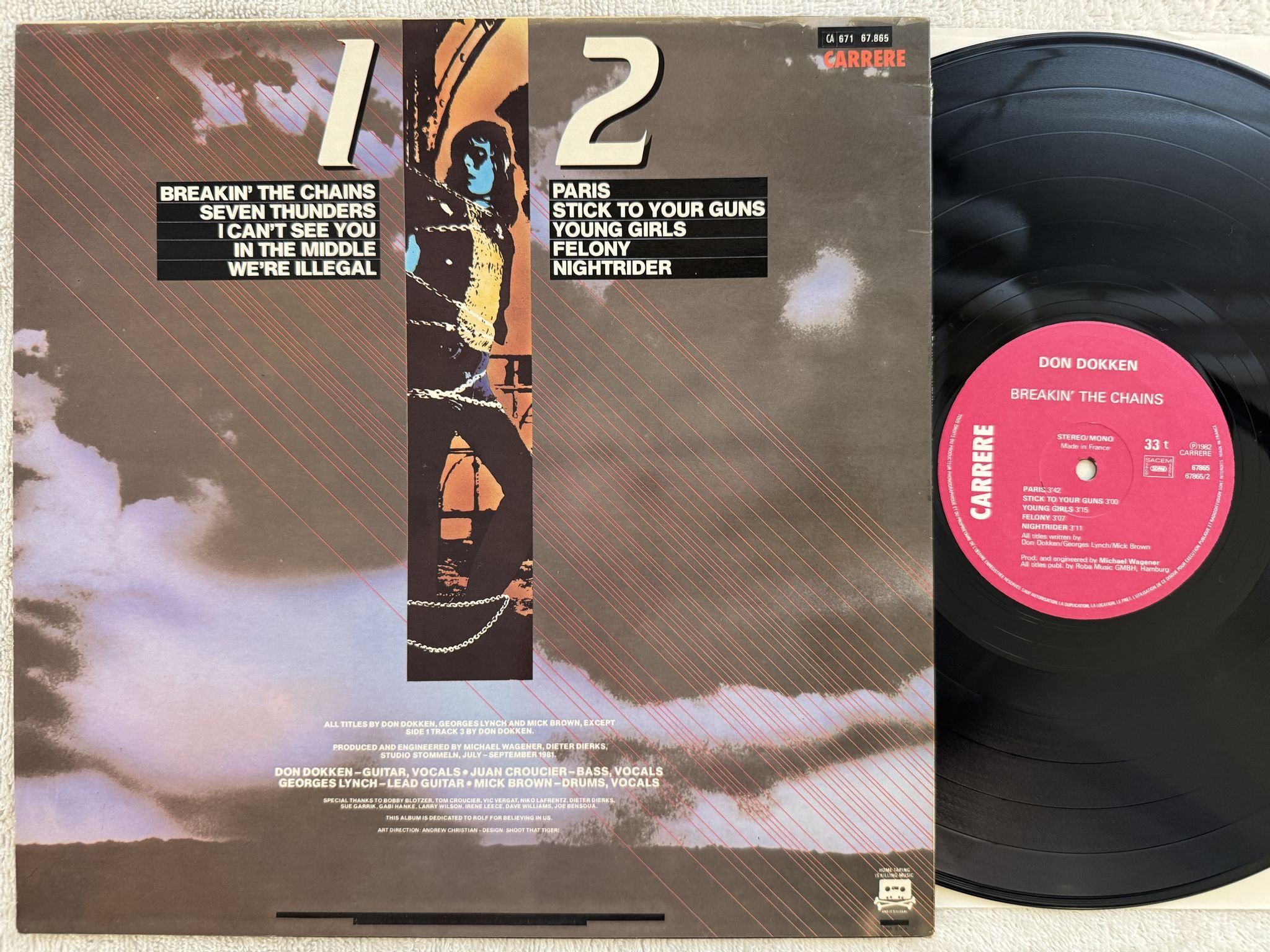 Omslagsbild för skivan DON DOKKEN breakin the chains LP -82 Fra CARRERE 67865