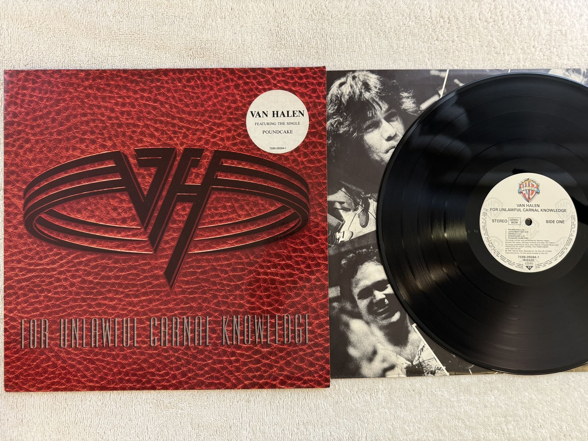 Omslagsbild för skivan VAN HALEN for unlawful carnal knowledge LP -91 Ger WARNER 7599-26594-1