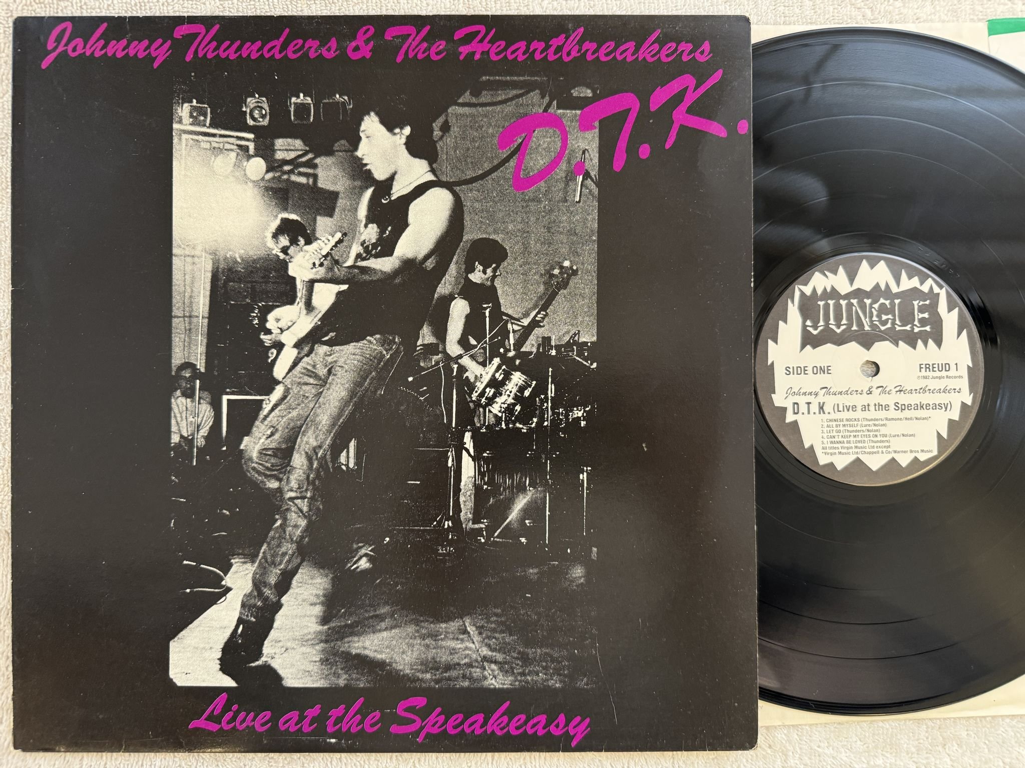 Omslagsbild för skivan JOHNNY THUNDERS & THE HEARTBREAKERS d.t.k. LP -82 JUNGLE FREUD 1