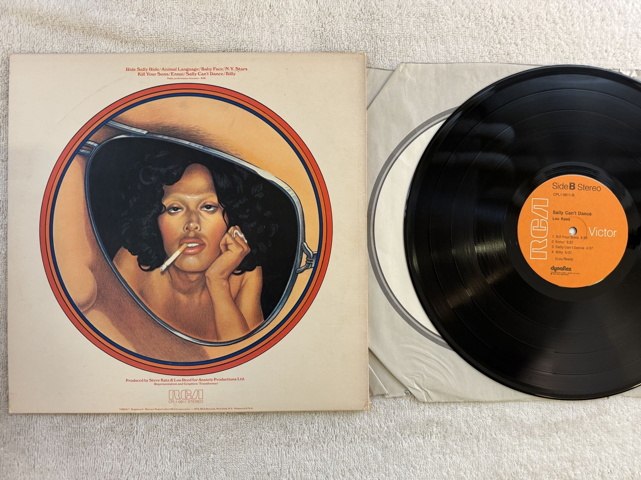 Omslagsbild för skivan LOU REED Sally can't dance LP -74 US RCA CLP1-0611