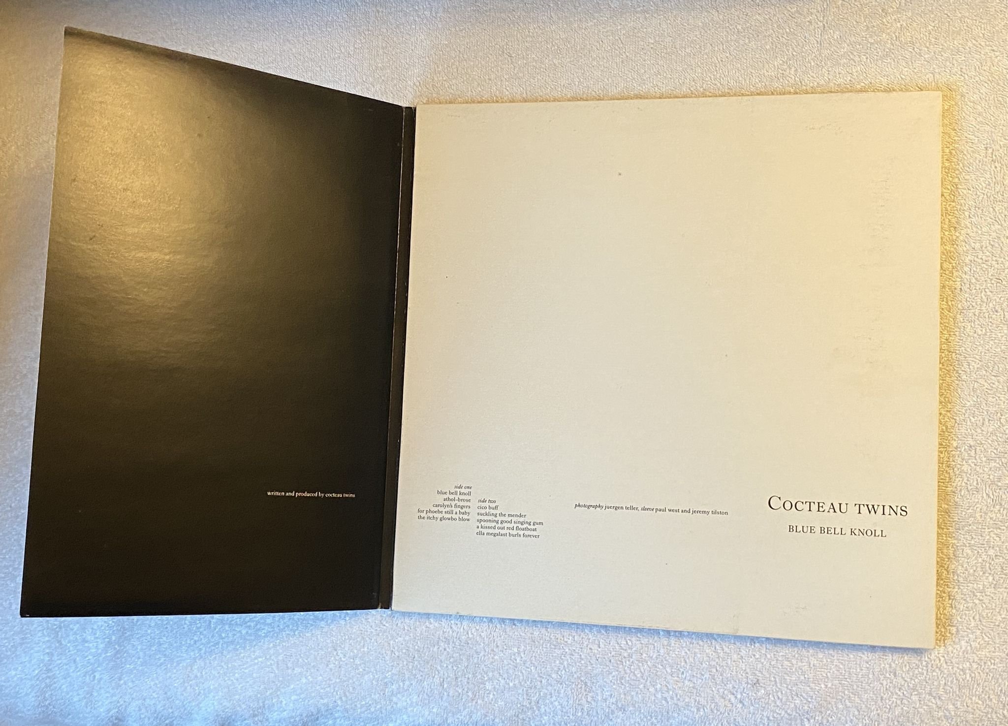 Omslagsbild för skivan COCTEAU TWINS Blue Bell Knoll LP -88 ncb 4AD CAD 807