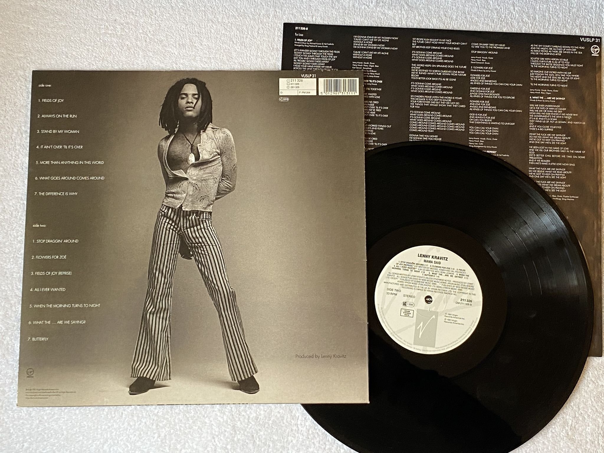 Omslagsbild för skivan LENNY KRAVITZ mama said LP -91 VIRGIN 211326