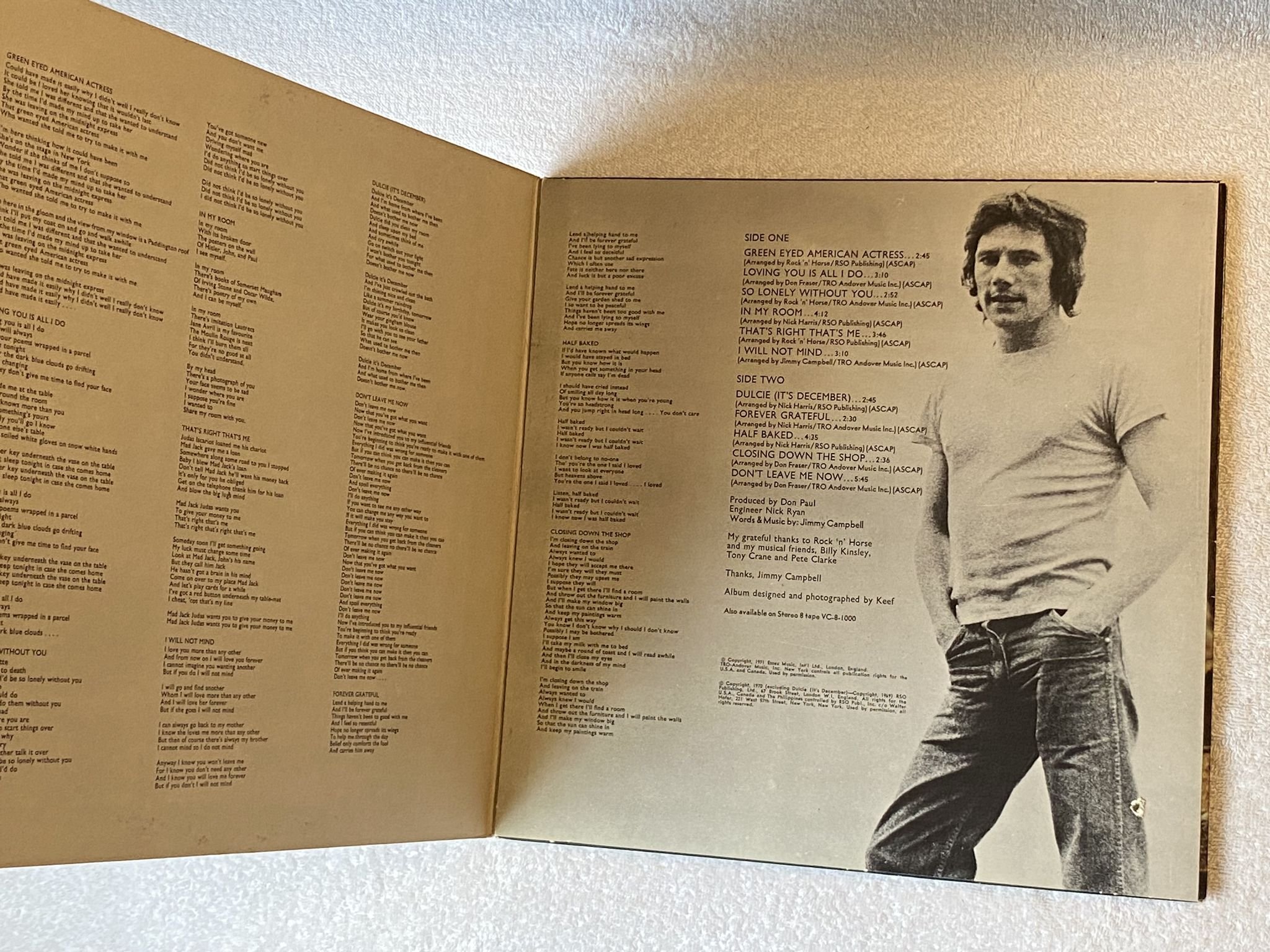 Omslagsbild för skivan JIMMY CAMPBELL half baked LP -71 US VERTIGO VEL-1000