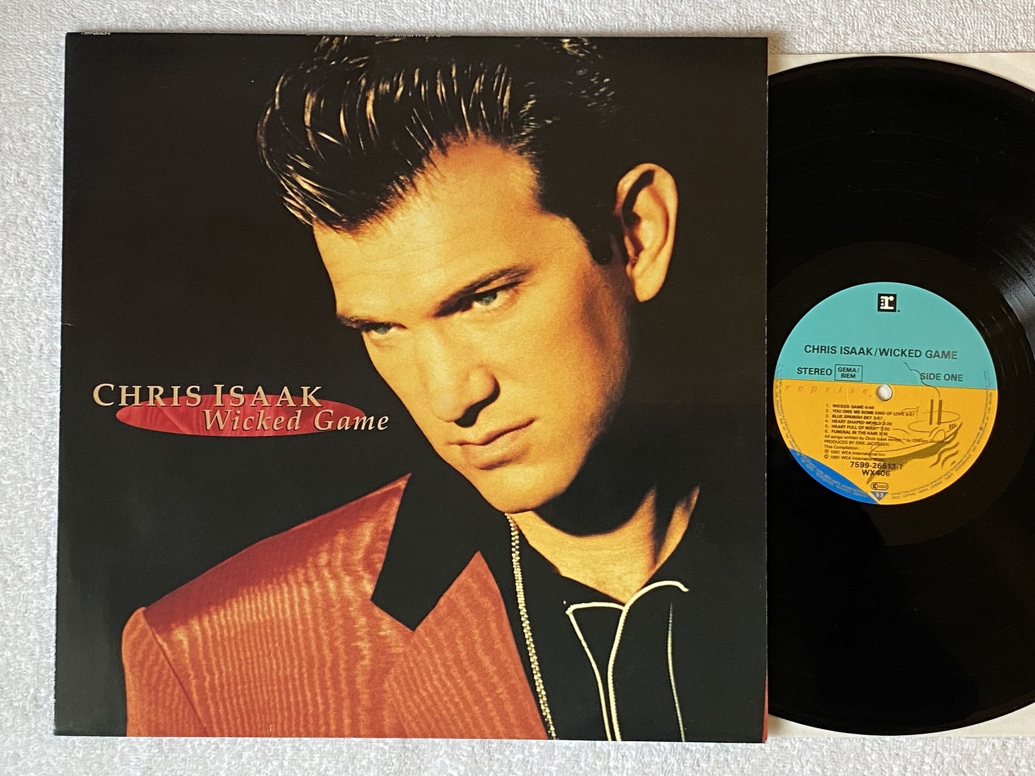 Omslagsbild för skivan CHRIS ISAAK wicked game LP -91 REPRISE 7599-26513-1