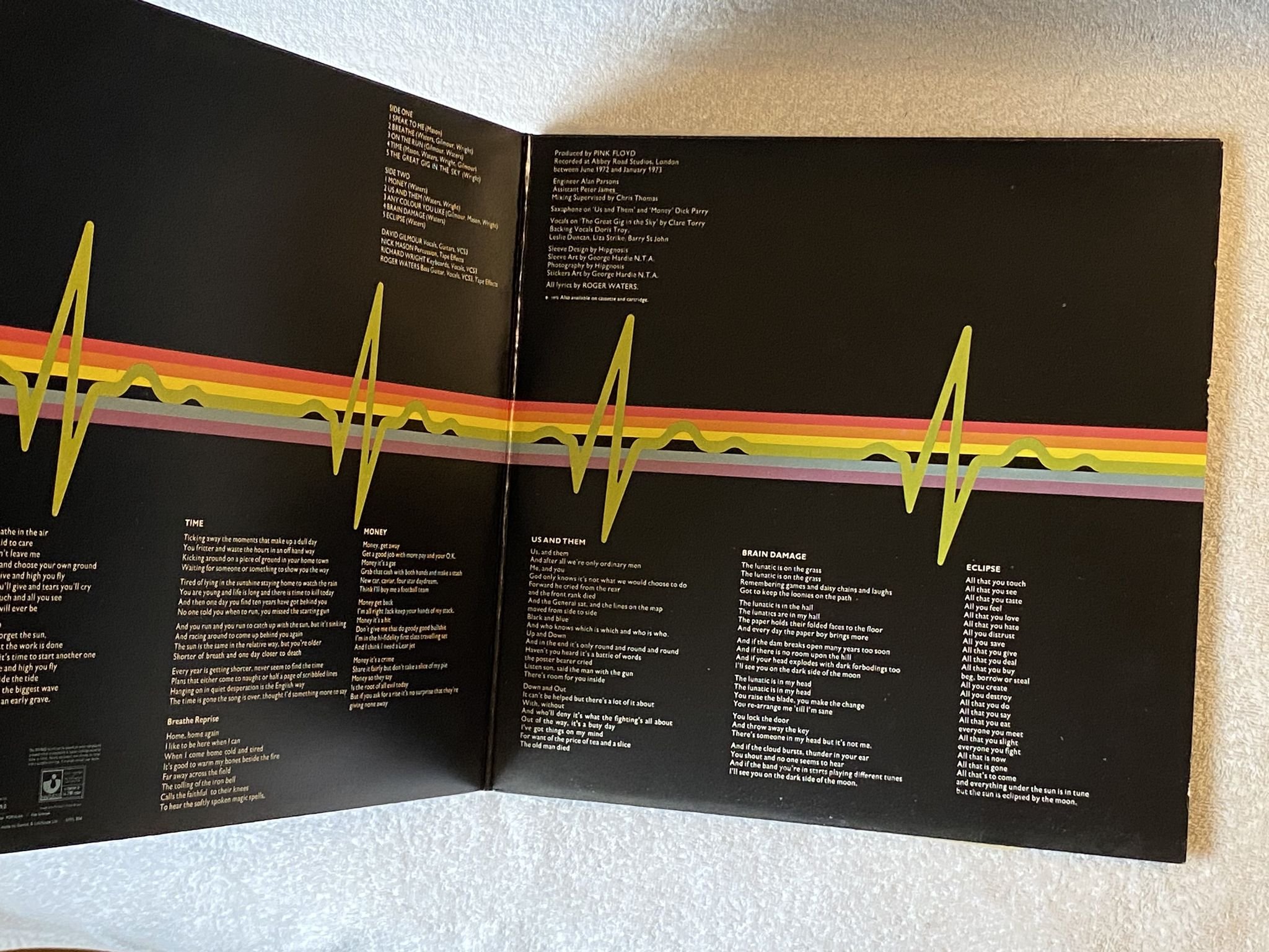 Omslagsbild för skivan THE PINK FLOYD the dark side of the moon LP UK HARVEST SHVL 804 ** complete **