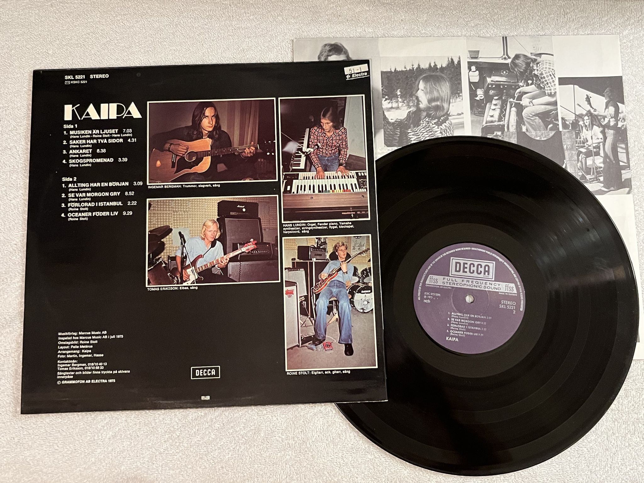 Omslagsbild för skivan KAIPA s/t LP -75 Swe DECCA SKL 5221