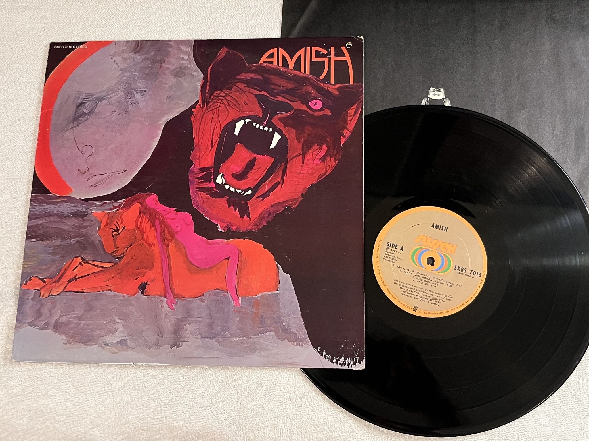Omslagsbild för skivan AMISH s/t LP -72 US SUSSEX SXBS 7016 *** rare hard rock ***