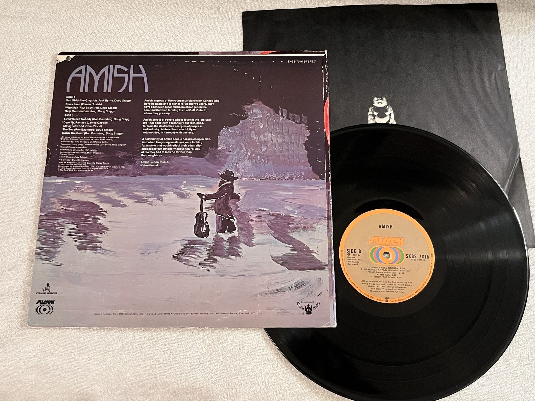 Omslagsbild för skivan AMISH s/t LP -72 US SUSSEX SXBS 7016 *** rare hard rock ***