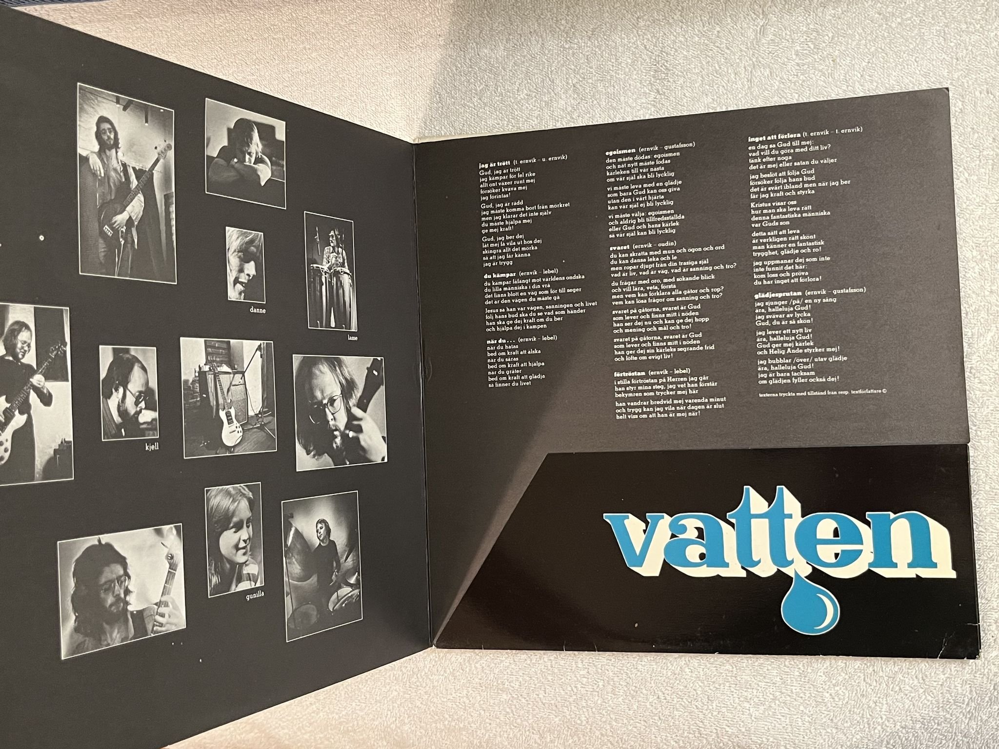 Omslagsbild för skivan TUNGT VATTEN s/t LP -75 Swe PROPHONE PROP 7756