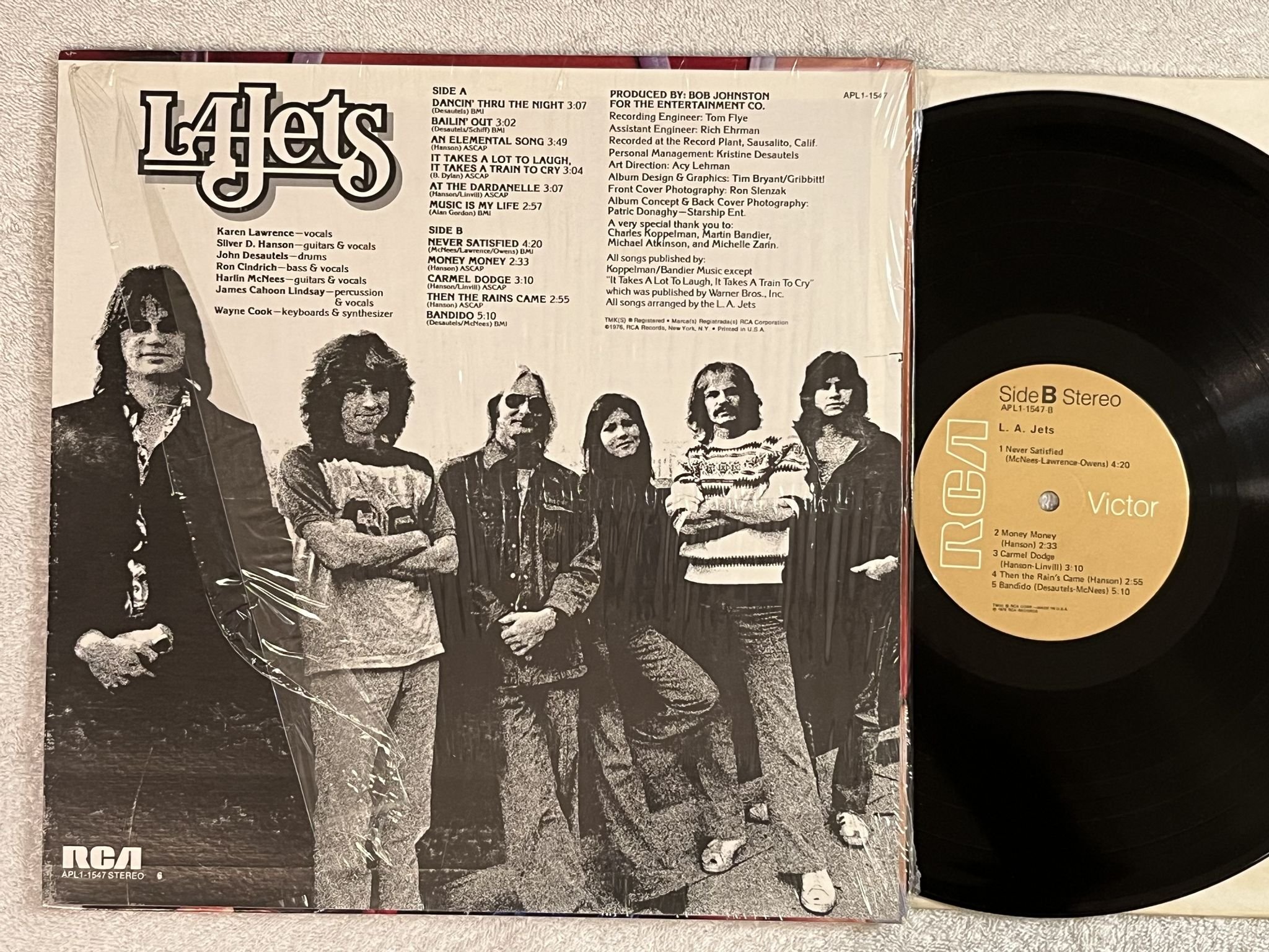 Omslagsbild för skivan LA JETS L. A. Jets LP -76 US RCA APL1-1547