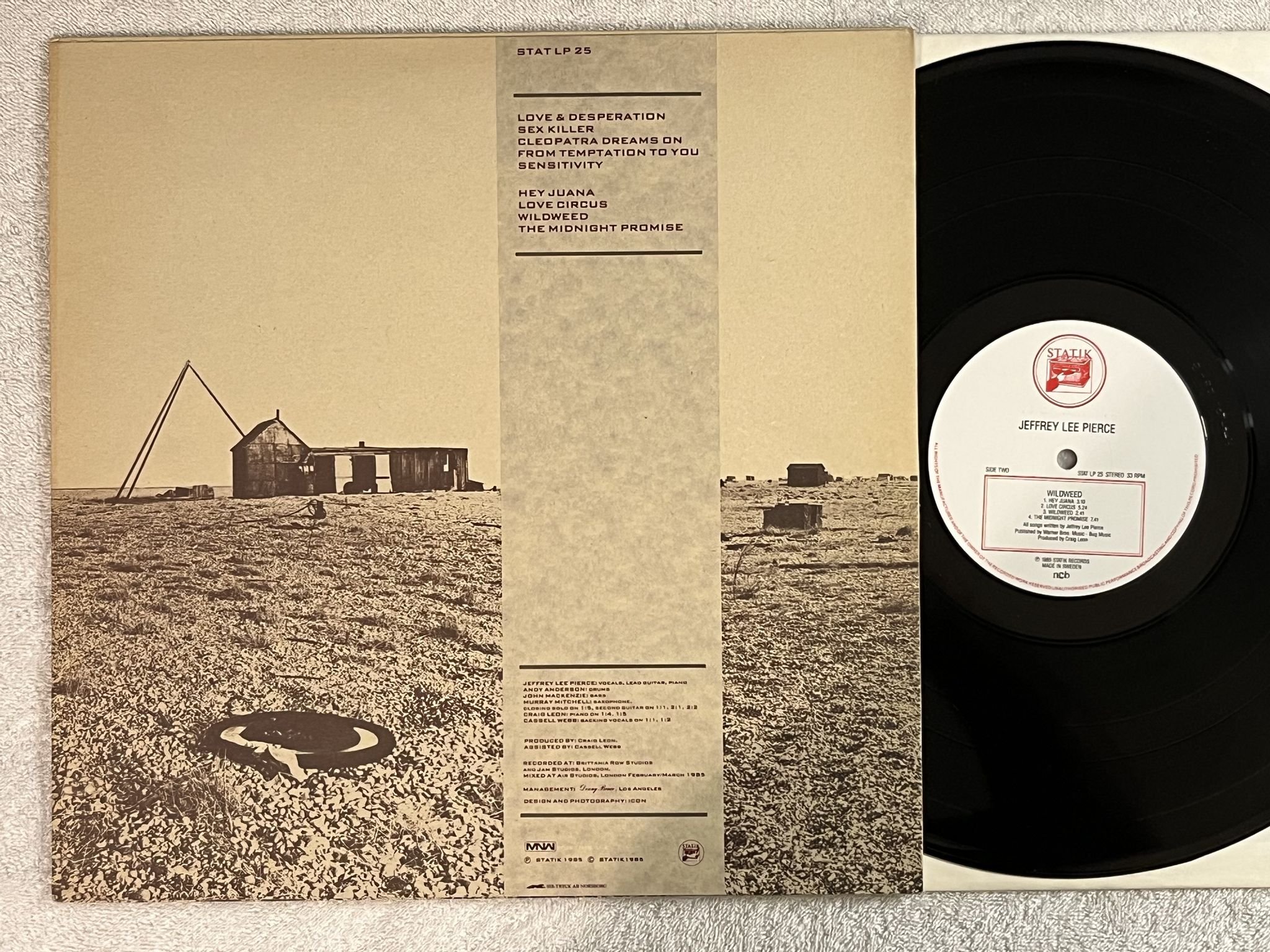 Omslagsbild för skivan JEFFREY LEE POERCE Wildweed LP -85 ncb statik stat LP 25