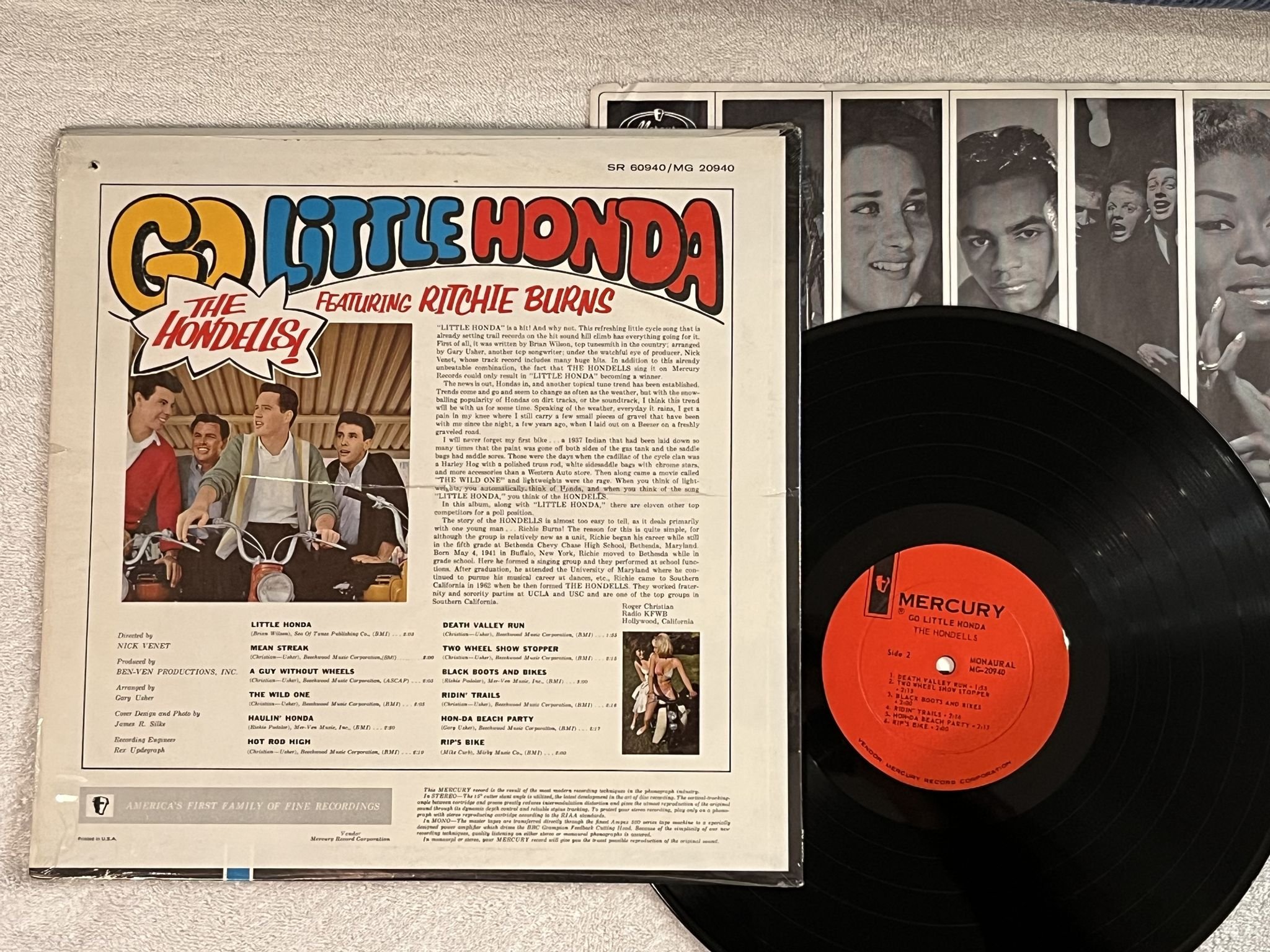 Omslagsbild för skivan THE HONDELLS Go Little Honda LP -64 US MERCURY SR 60940 *** SURF ROCK ***