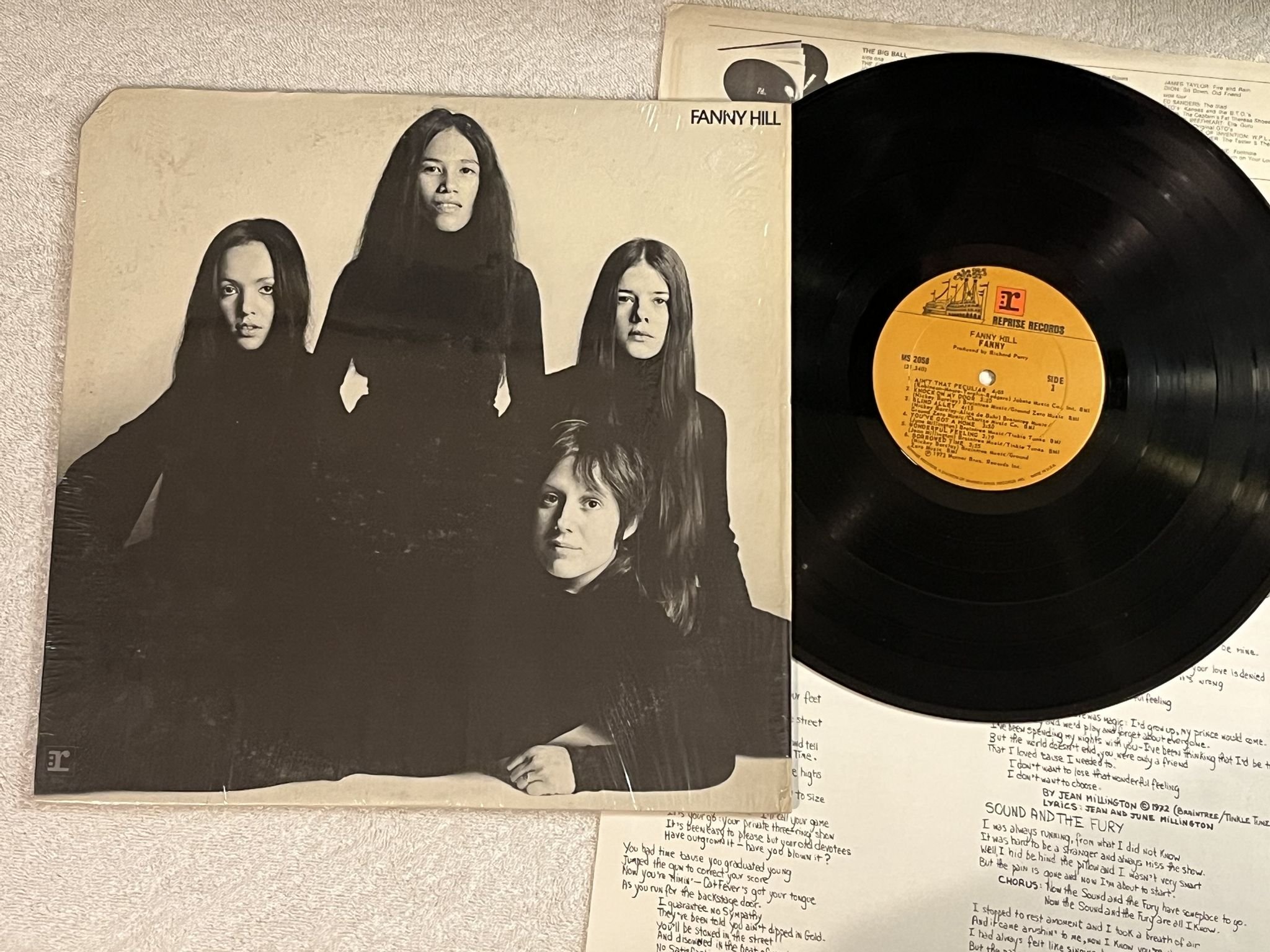 Omslagsbild för skivan FANNY Fanny Hill LP -72 US REPRISE MS 2058