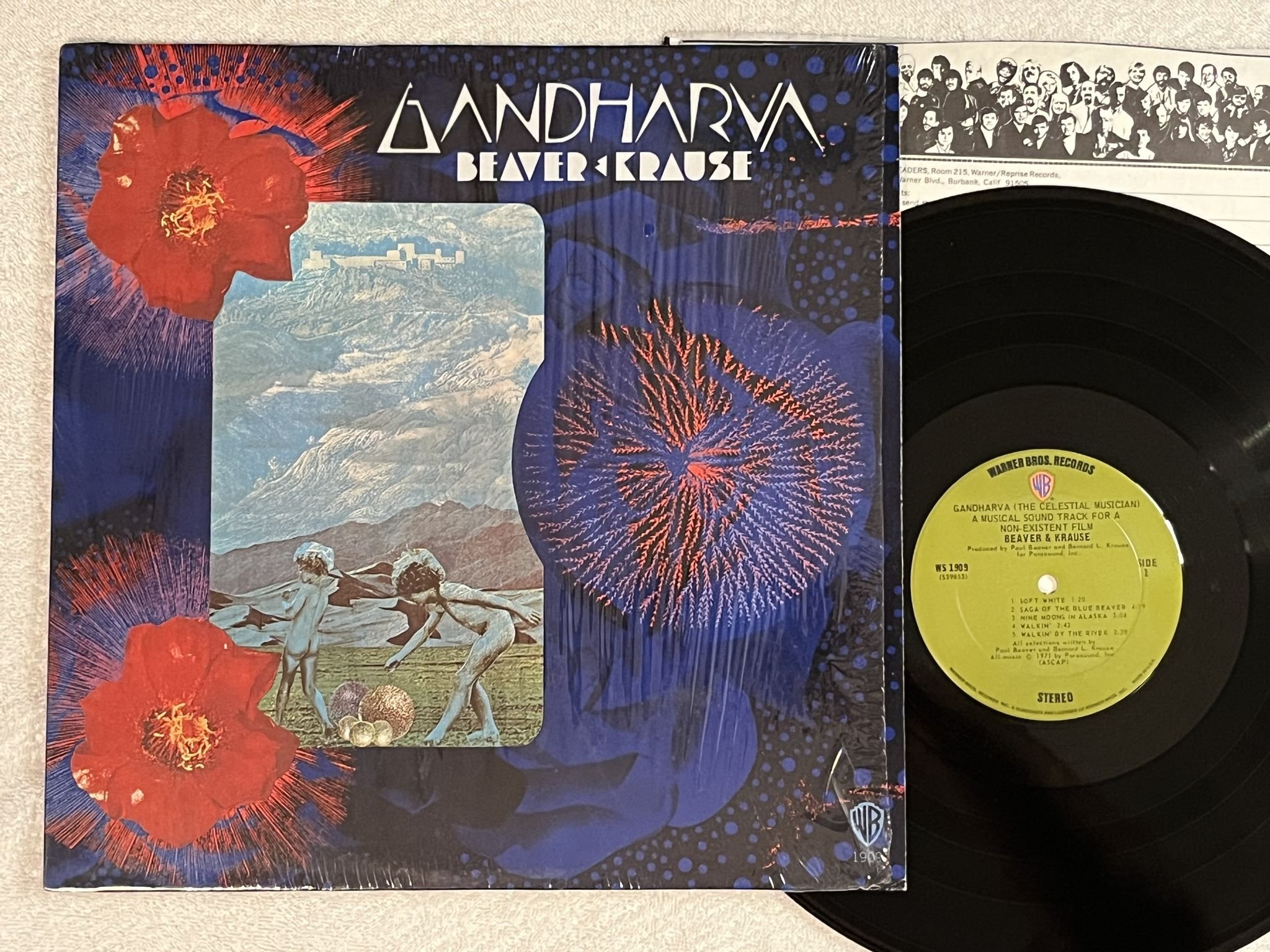 Omslagsbild för skivan BEAVER & KRAUSE Gandharva LP -71 US WARNER BROS WS 1909