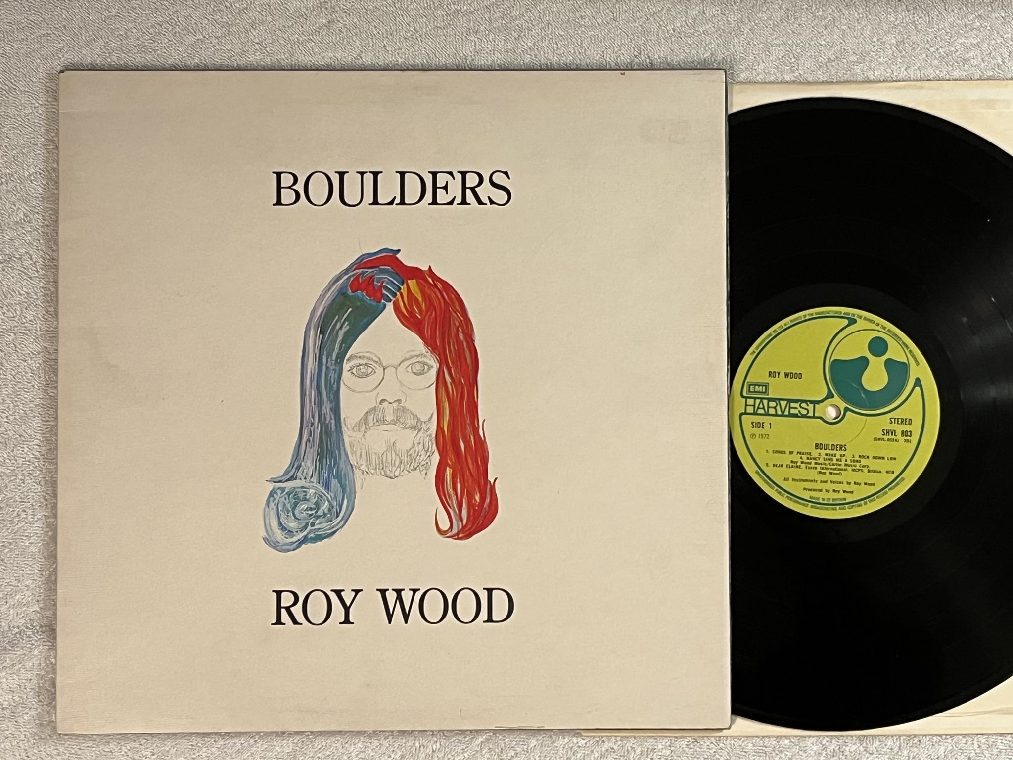 Omslagsbild för skivan ROY WOOD boulders LP -72 UK HARVEST SHVL 803